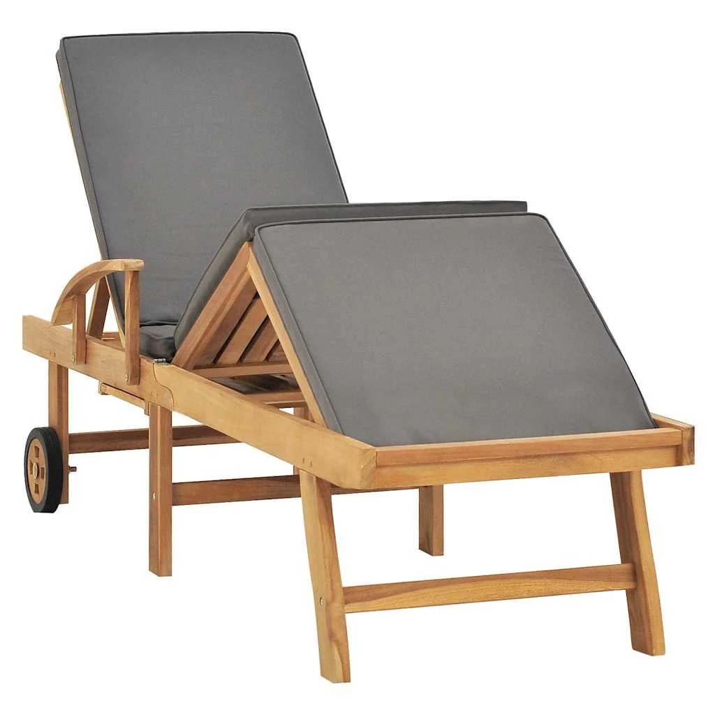 2 vidaXL Sunlounger Multi-Position Backrest - Grey, 2 of 9