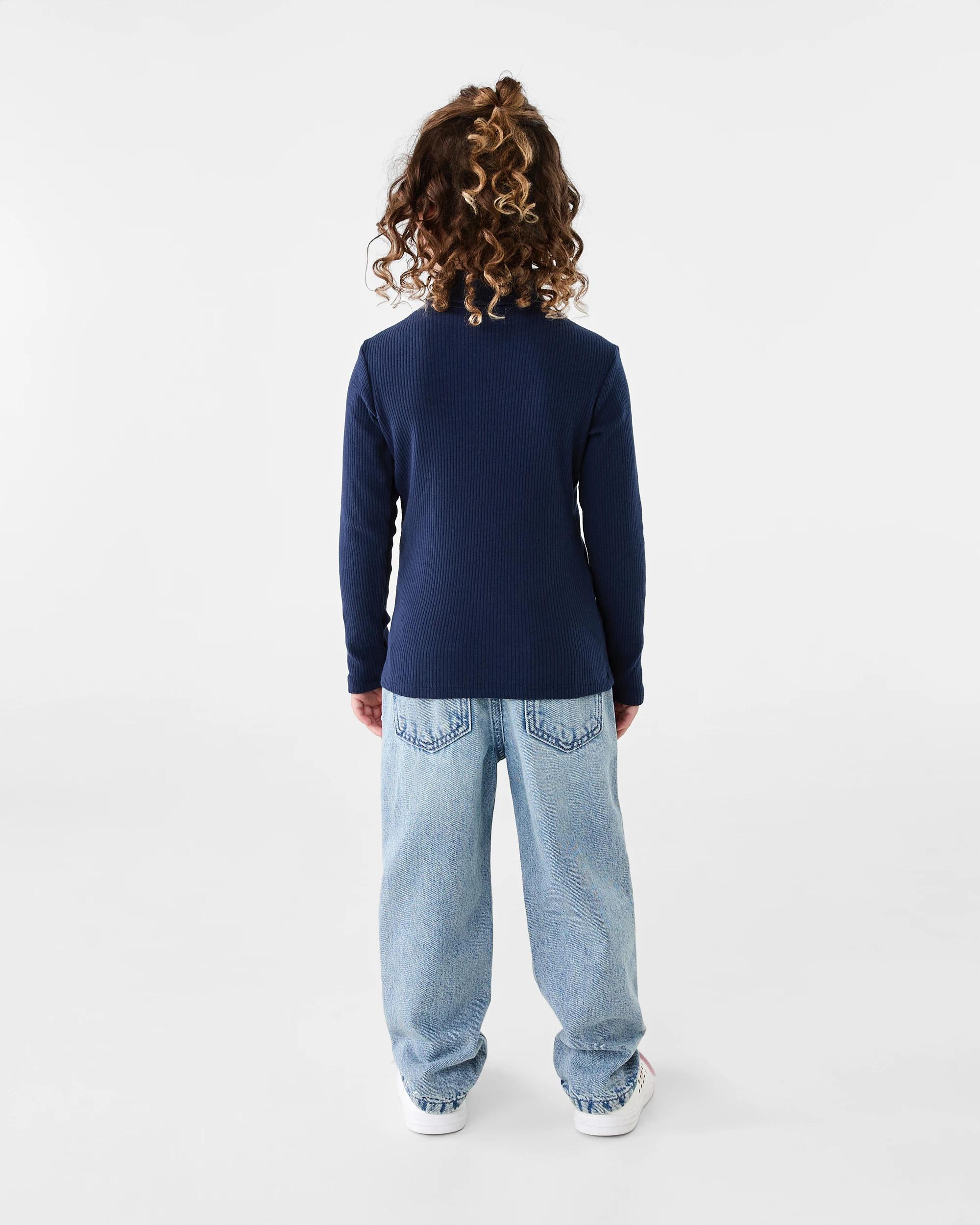 6 Long Sleeve Skivvy Top Dress Navy, 6 of 6