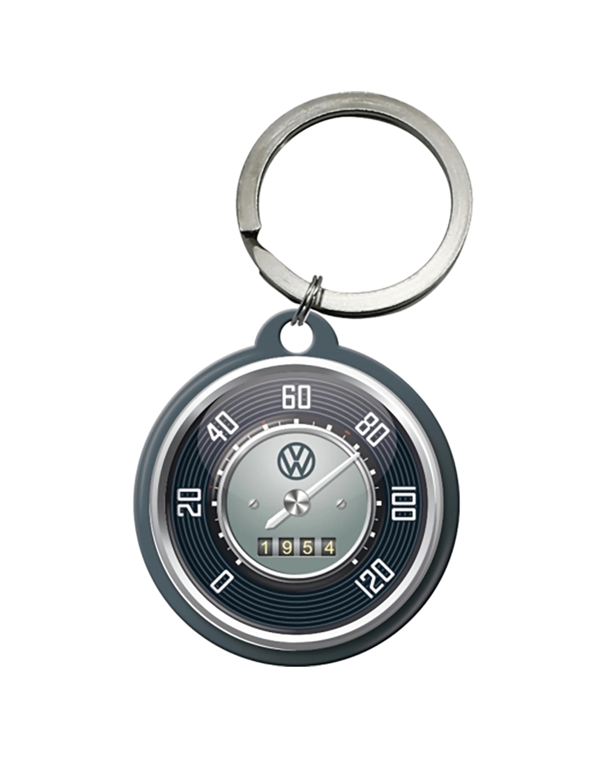 1 Nostalgic-Art Metal Round Keyring VW Tacho Stainless Steel Durable Design - Multi, 1 of 3