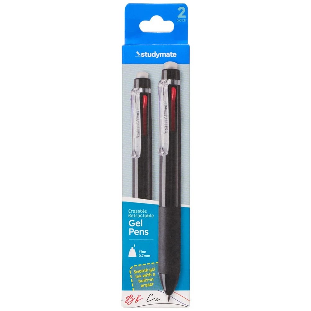 1 Studymate 4 Colour Erasable Gel Pen 0.7mm 2 Pack, 1 of 7