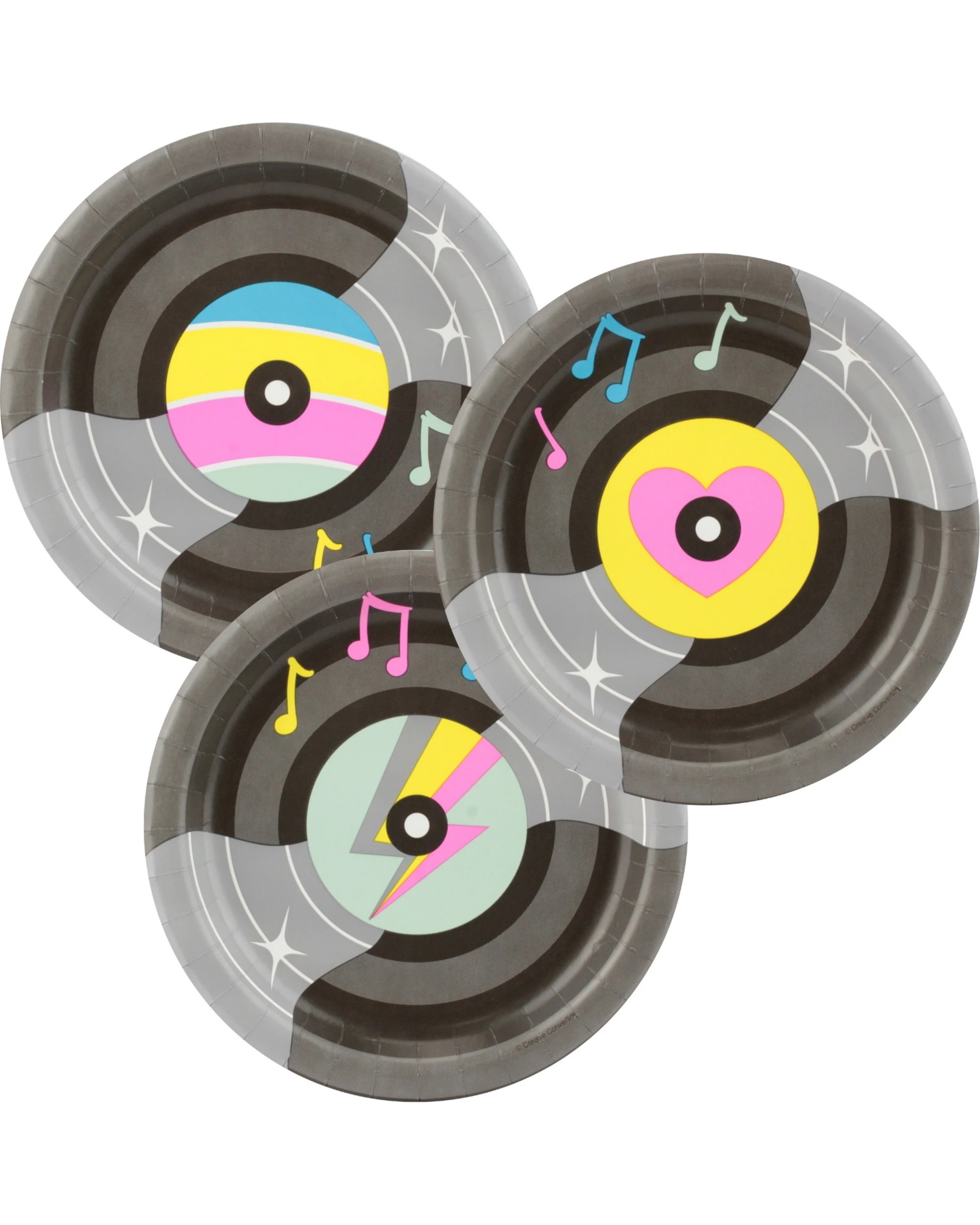 1 BA Birthday Beats Small Paper Plates Pack of 8 - Multi, 1 of 2