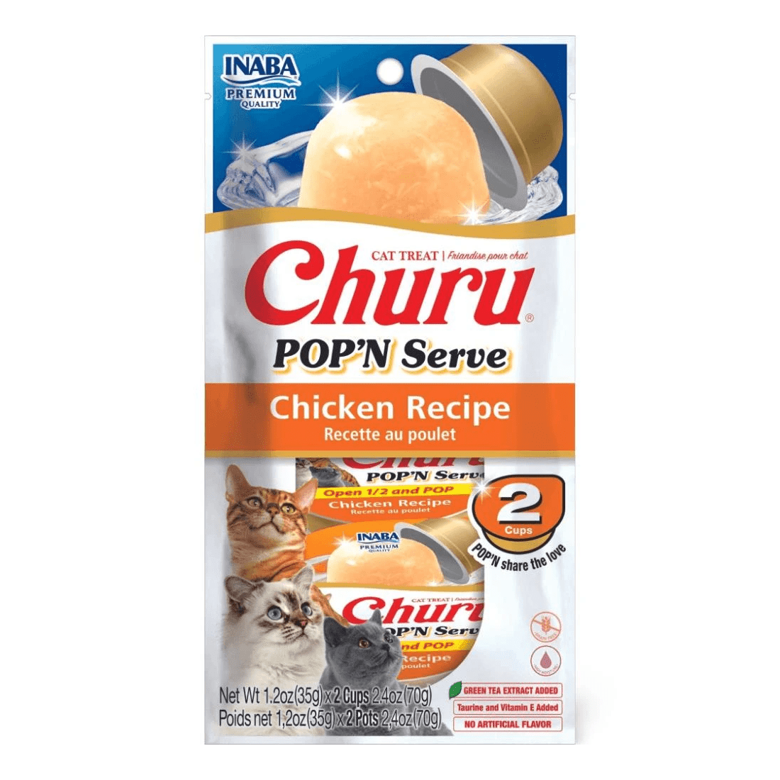 1 Inaba Cat Churu Pop N Serve Chicken Variety 10pk, 1 of 2