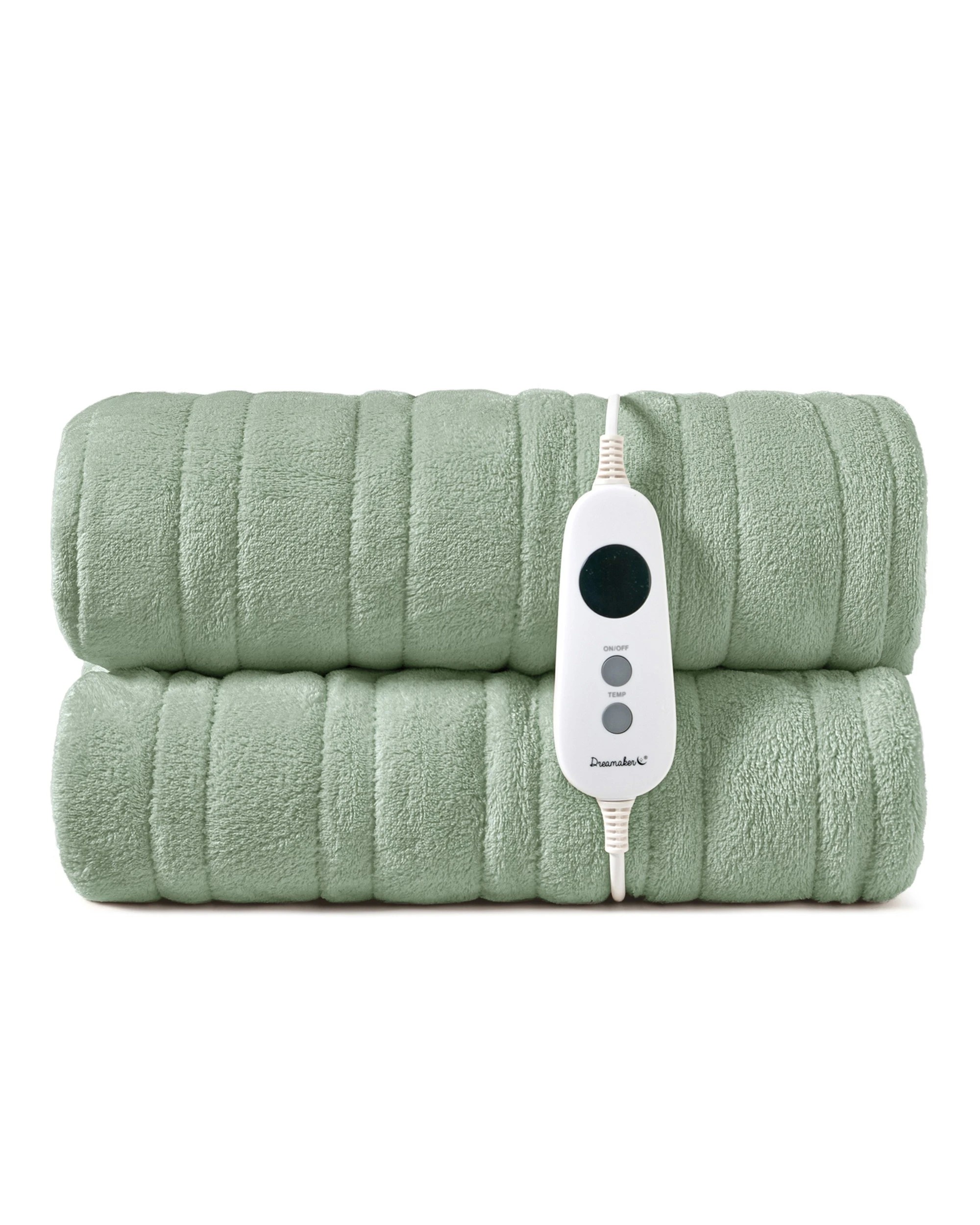 2 Dreamaker Kingston Coral Fleece Electric Heated Throw Blanket 180x200cm - Sage, 2 of 7