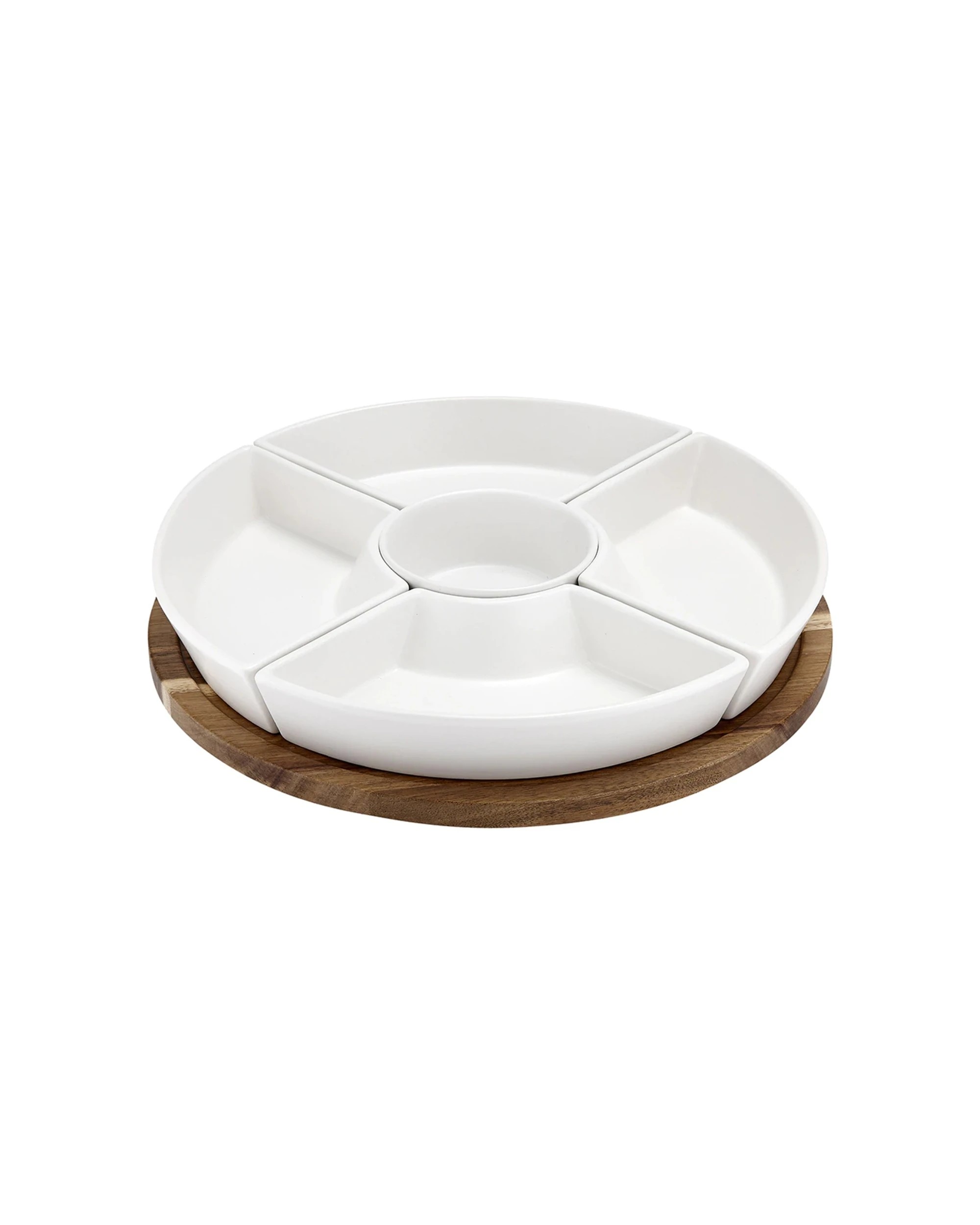 1 Ladelle Essentials Spinning Server With Spinning Base & 4 Removable Bowls - White, 1 of 3