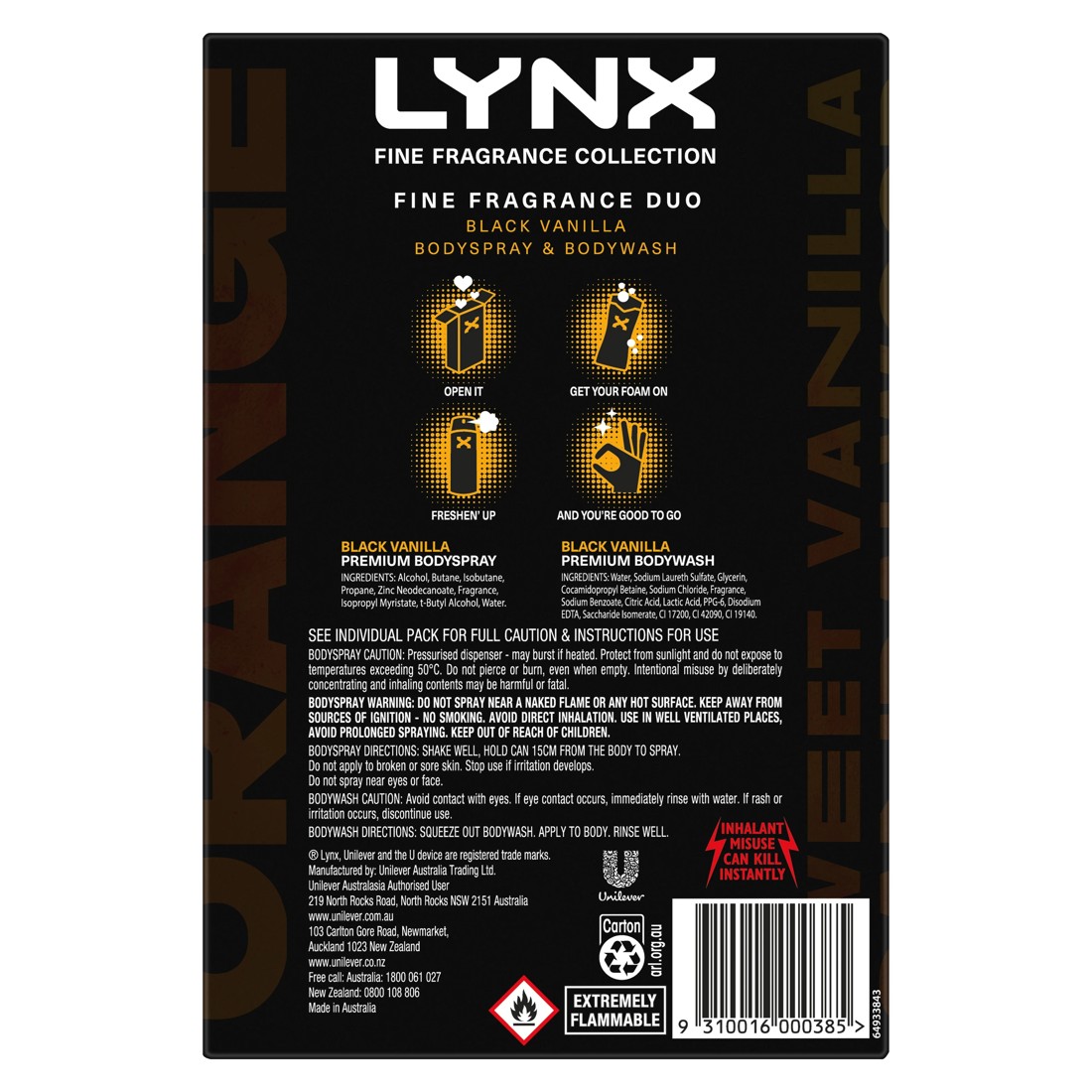 2 LYNX Fine Fragrance Duo Collection - Black Vanilla, 2 of 7