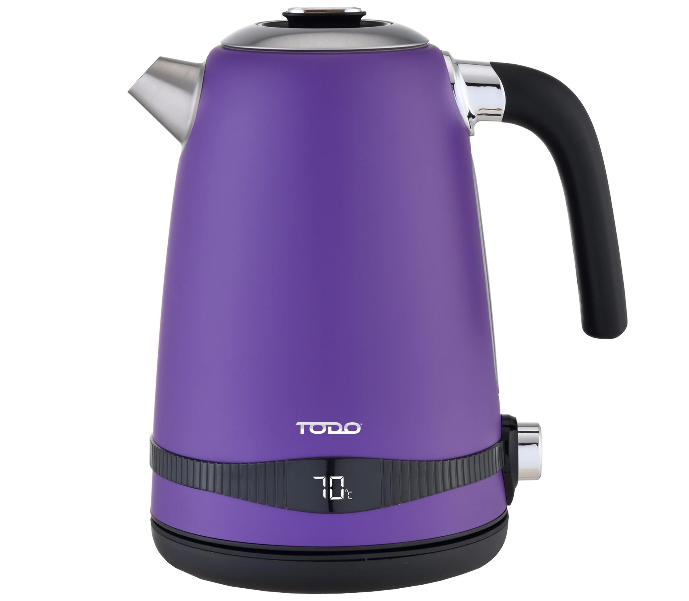 2 TODO 1.7L Stainless Steel Cordless Kettle Keep Warm Electric Led Water Jug - Purple, 2 of 7