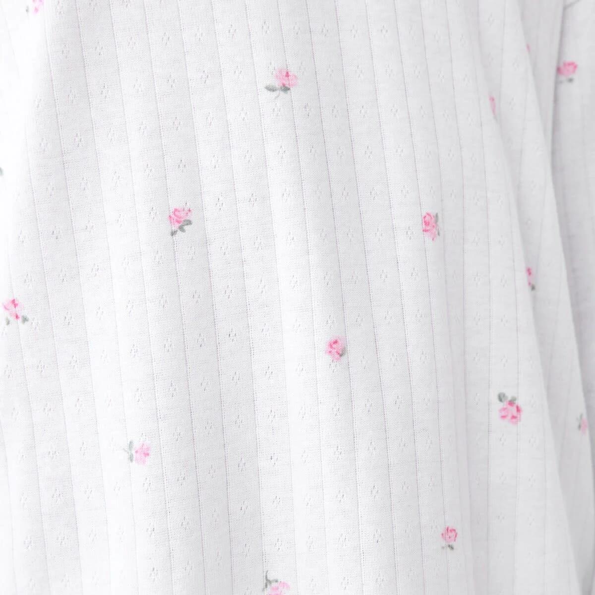 3 Long Sleeve Pointelle Pyjama Set Wht Rose, 3 of 9