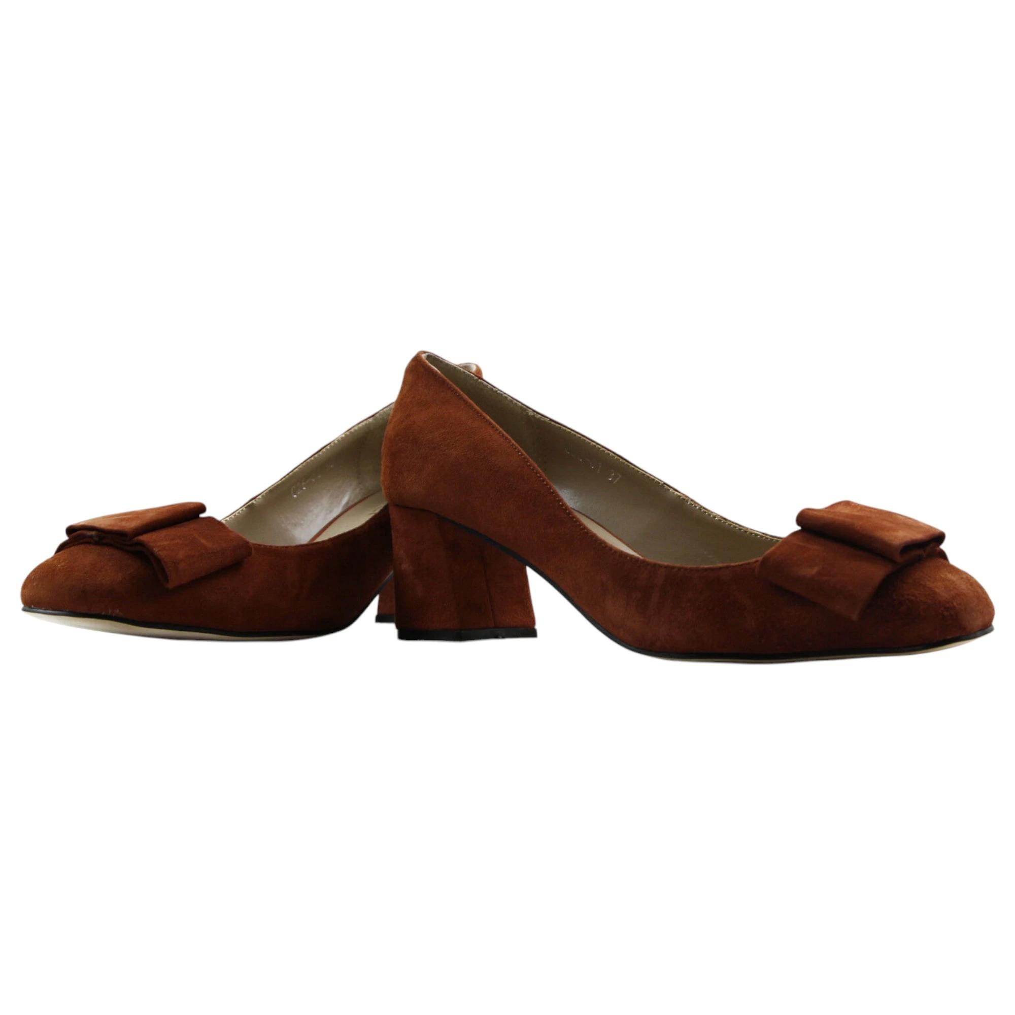 3 Zasel Womens Anne Ladies Comfortable Suede Low Heels Shoes BROWN/COFFEE, 3 of 3