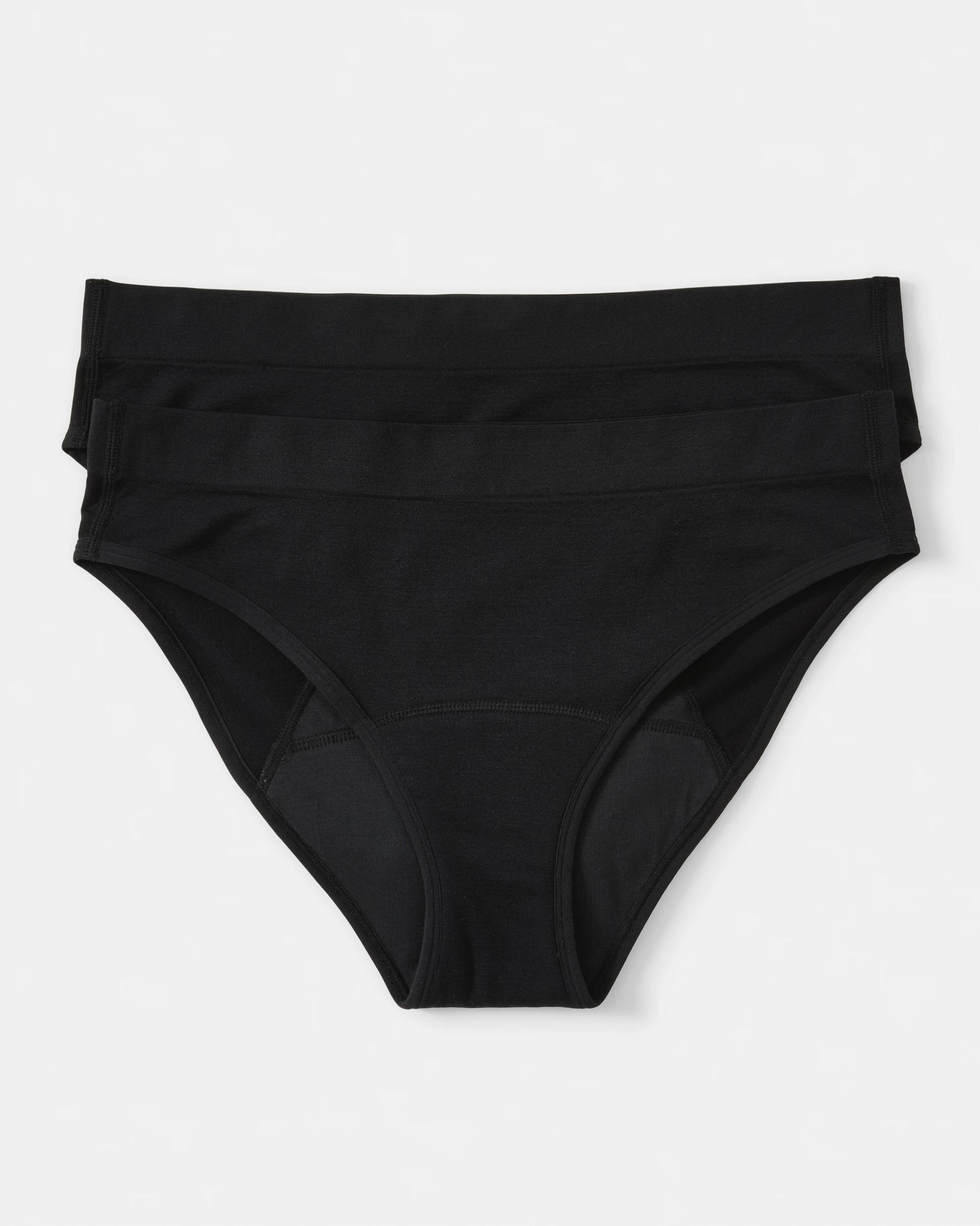 5 2 Pack Smoothing Bikini Period Briefs - Moderate and Heavy Flow Black, 5 of 6