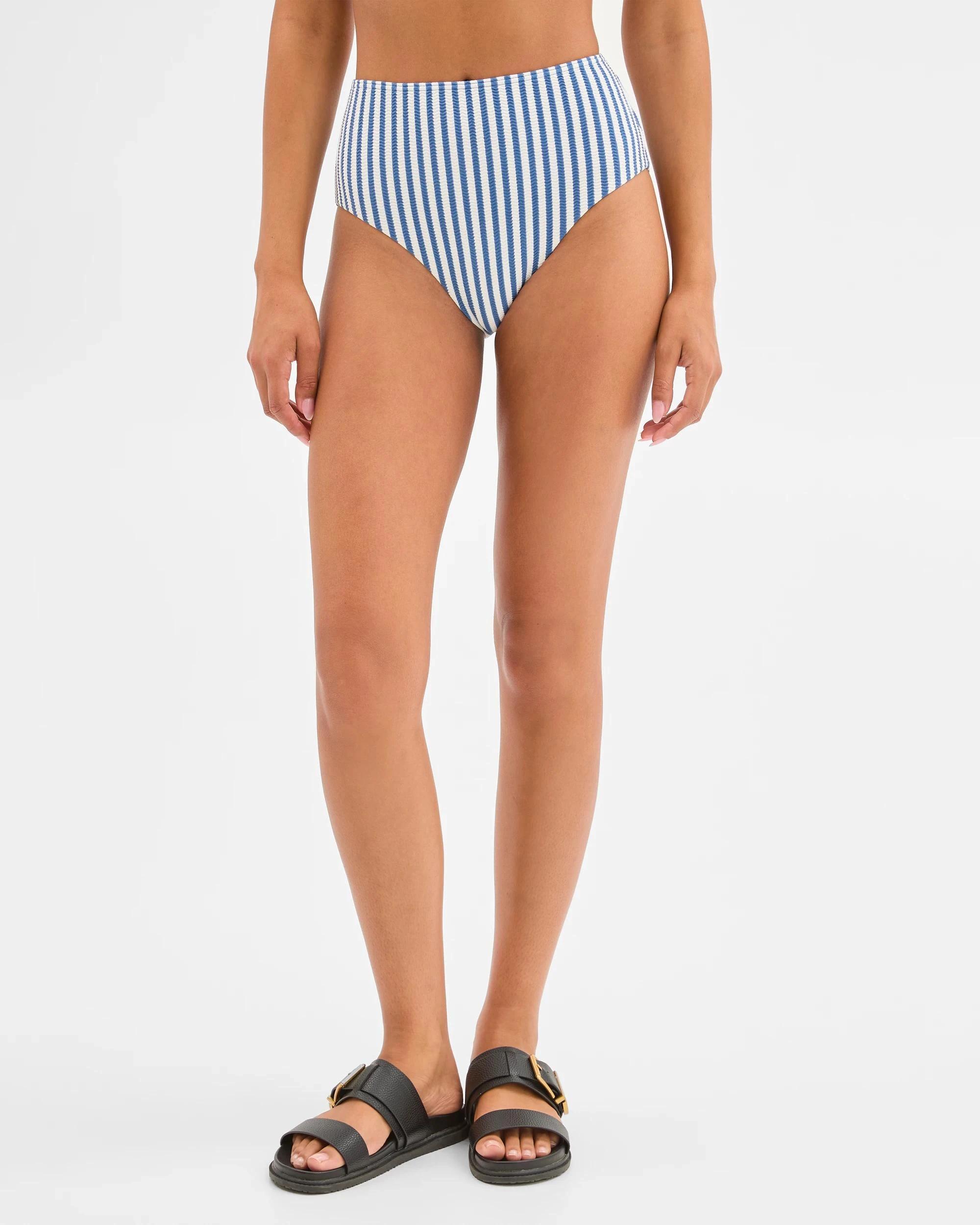 3 Target Woman Resort High Waisted Textured Bikini Bottoms STEEL STRIPE, 3 of 9