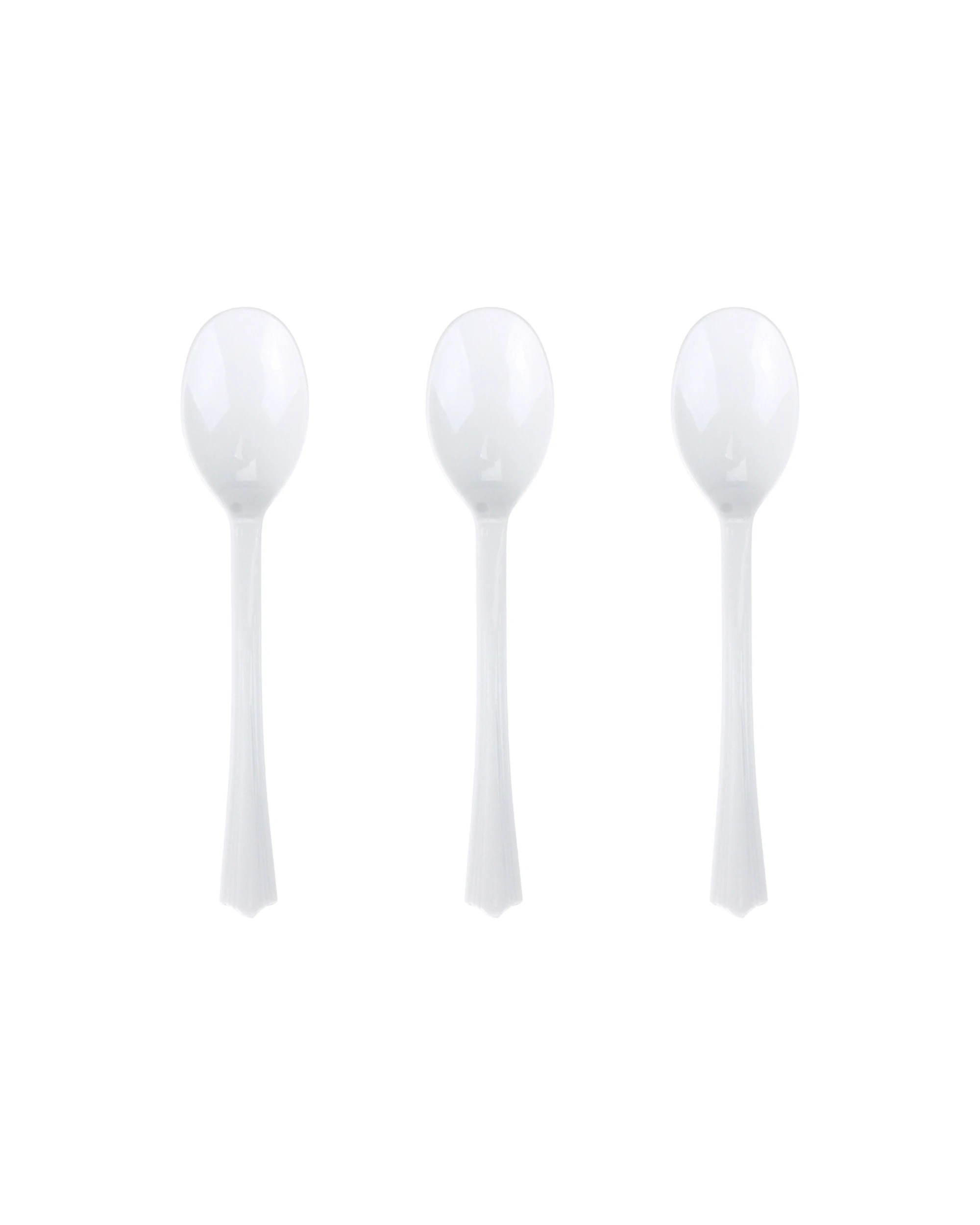 1 Partyware Everyday Living Reusable Plastic Teaspoons Pack of 40 - White, 1 of 3