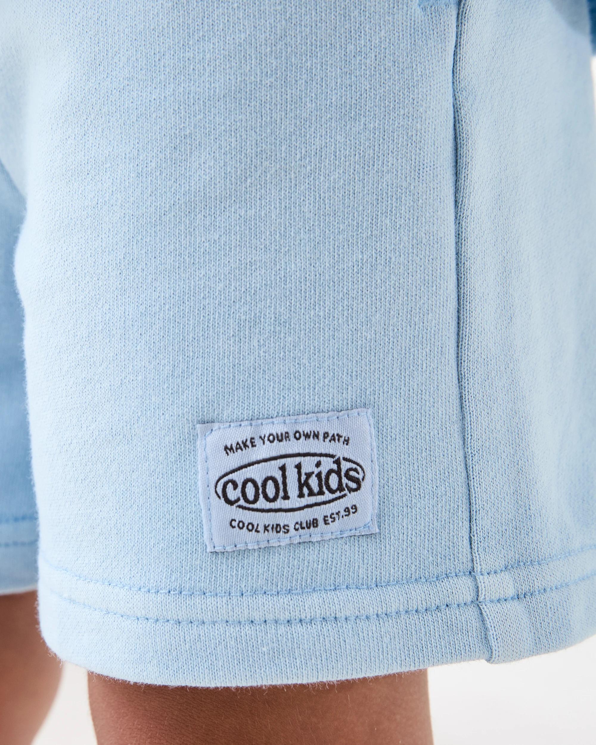 5 Acid Wash Knit Shorts Blue Mist, 5 of 7