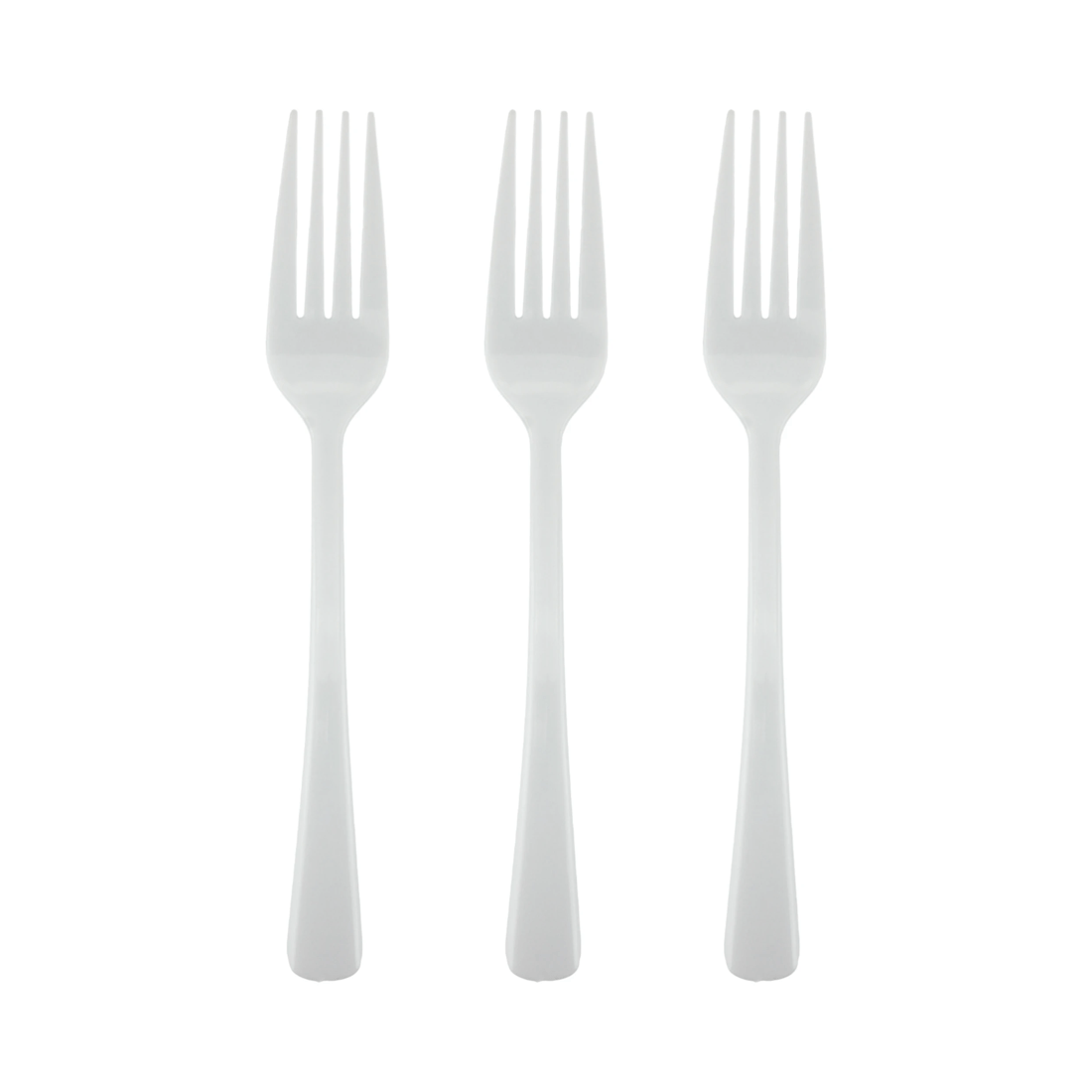 1 Partyware White Flair Reusable Plastic Forks Pack of 50, 1 of 2