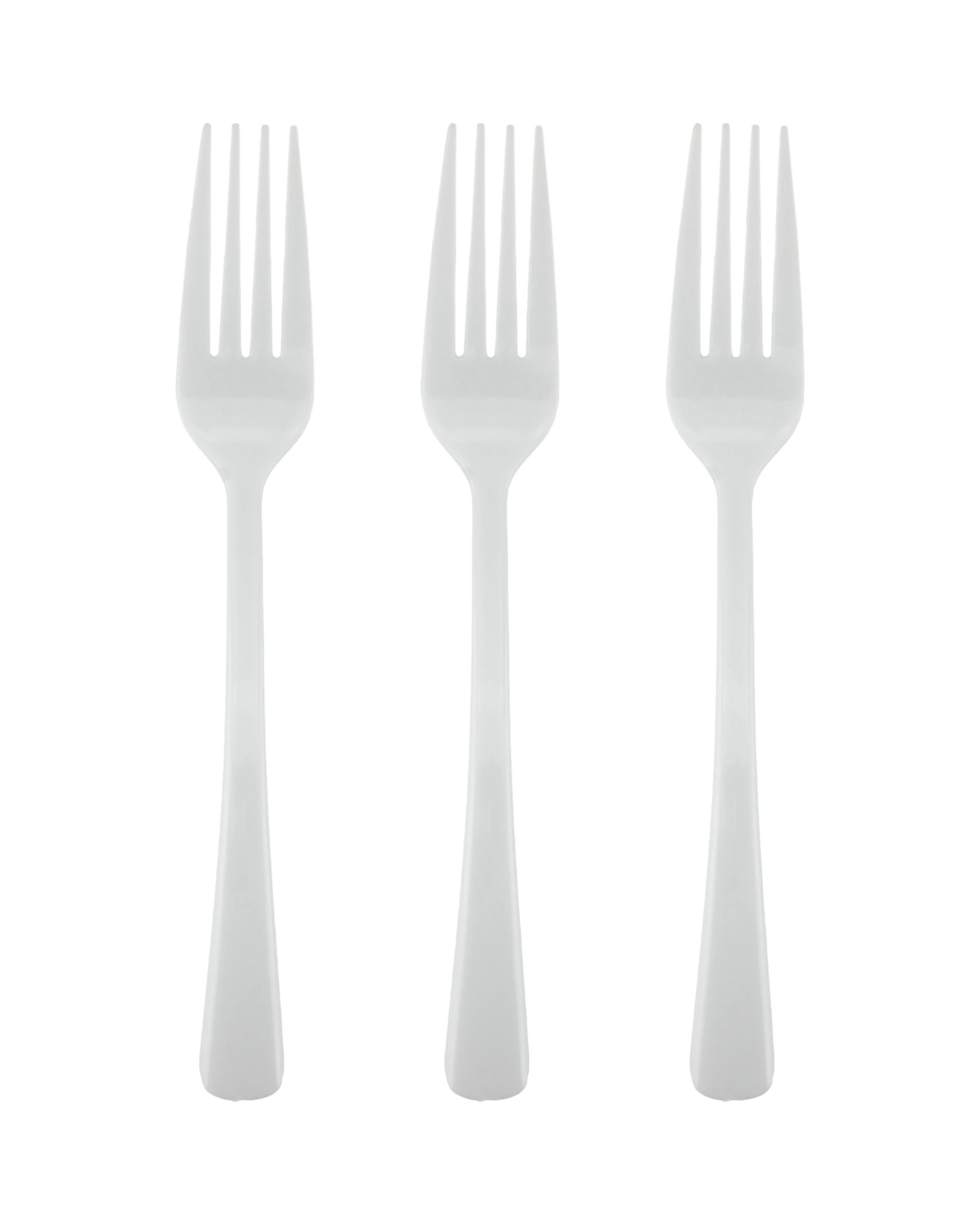 1 Partyware White Flair Reusable Plastic Forks Pack of 50 - White, 1 of 2
