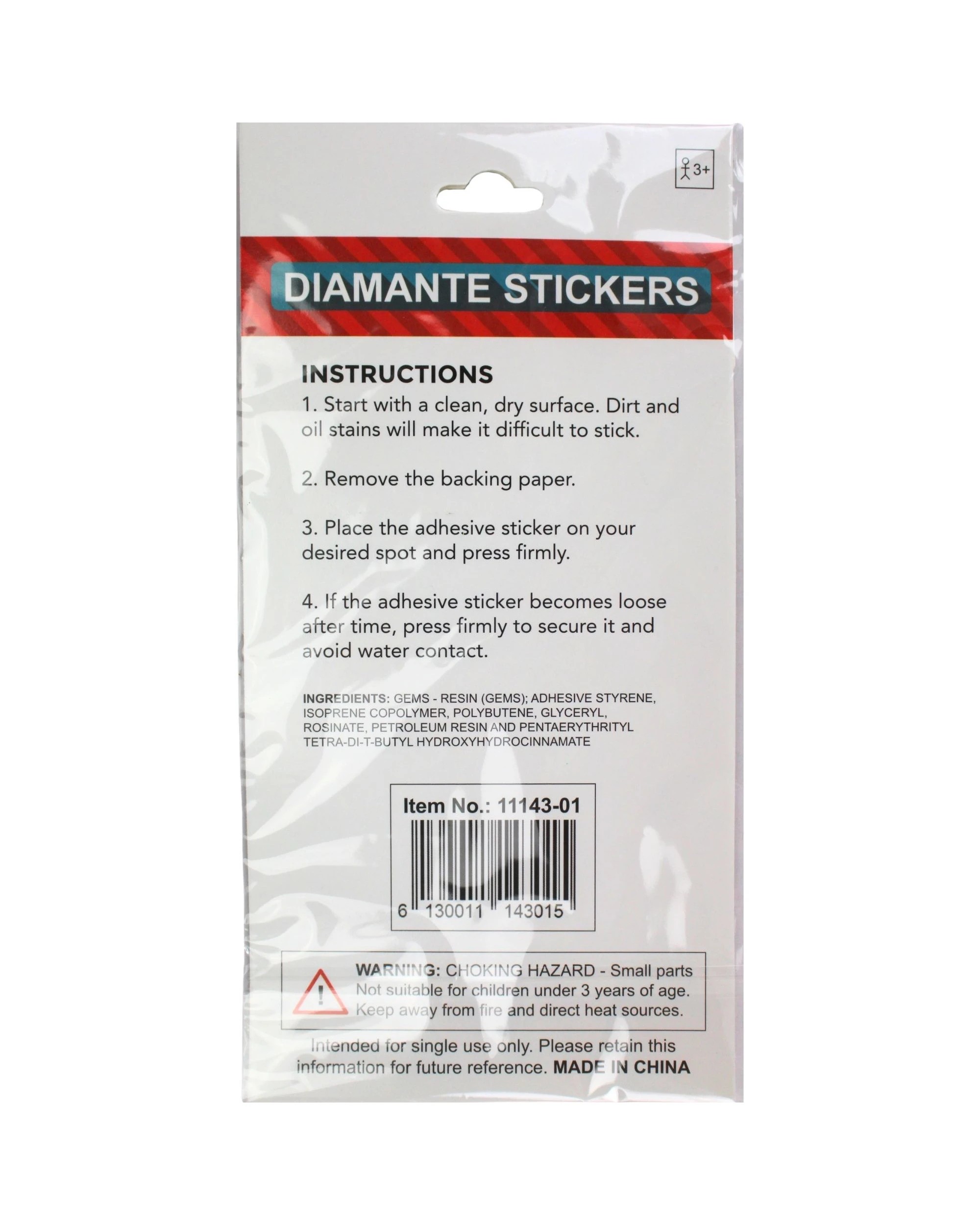 4 Partyrama Rainbow Diamante Rectangle Stickers Pack of 8 - Multi, 4 of 4