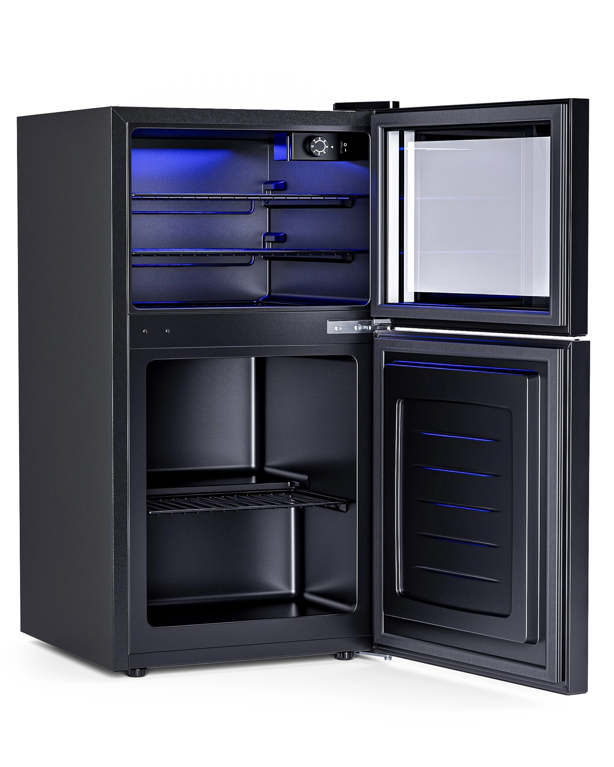 1 Yopower Refrigerator with Freezer, 80L Compact Drinks Cooler for Home Office - Black, 1 of 4