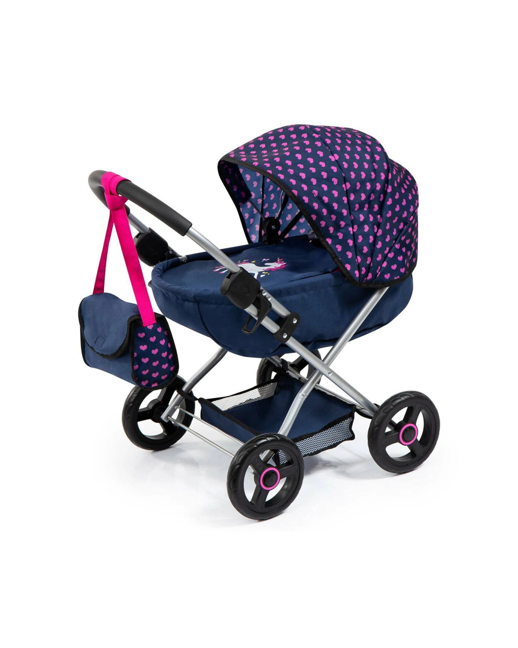 1 Bayer Cosy Doll Pram - Toy Stroller - Adjustable Canopy - Doll Accessories
 - blue, 1 of 8