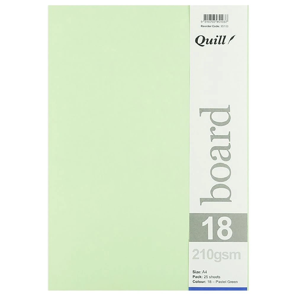 3 Quill A4 210gsm Board Pastel Green 25 Pack, 3 of 4