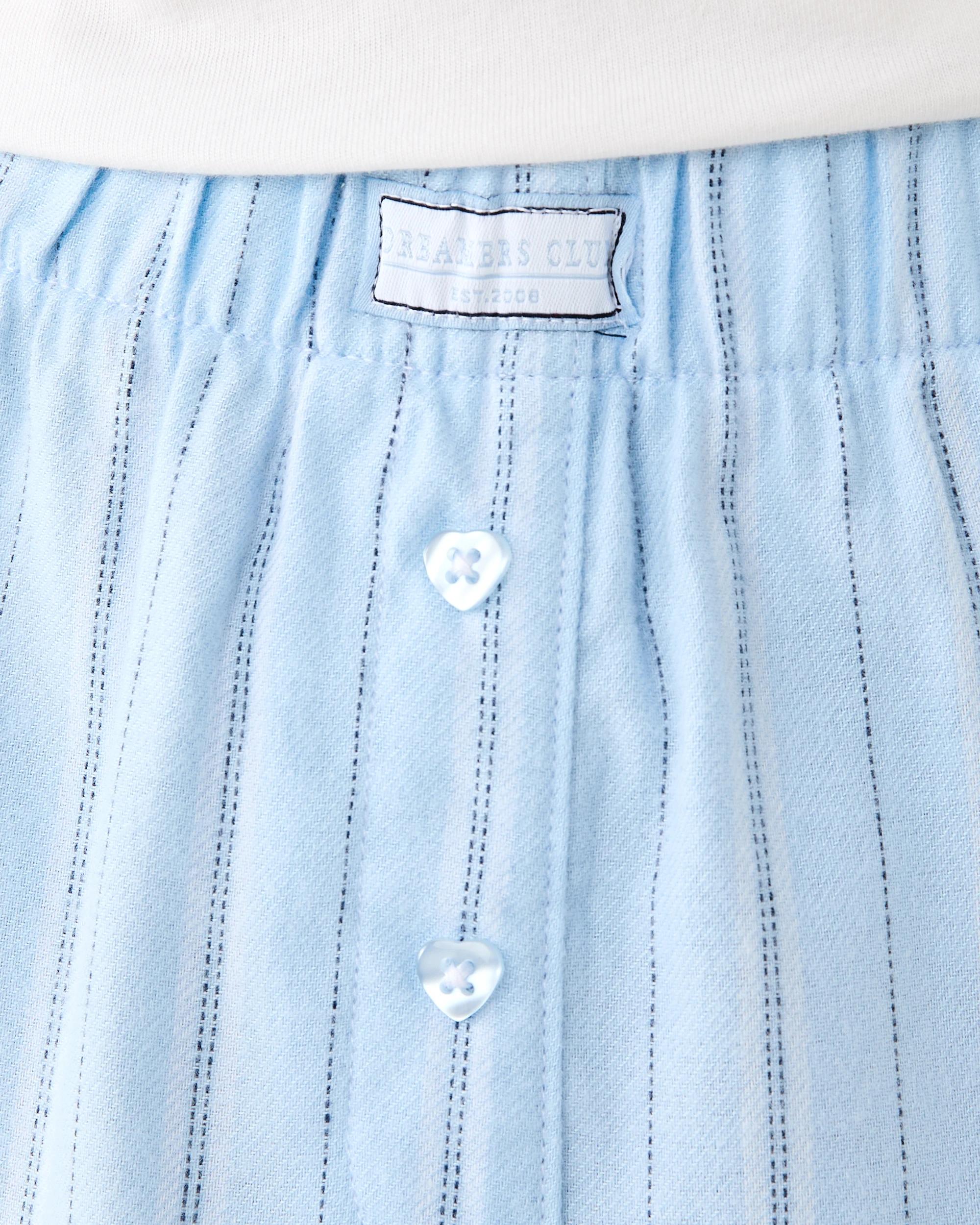 6 Knit Woven Pyjama Set Wht Pnck, 6 of 7