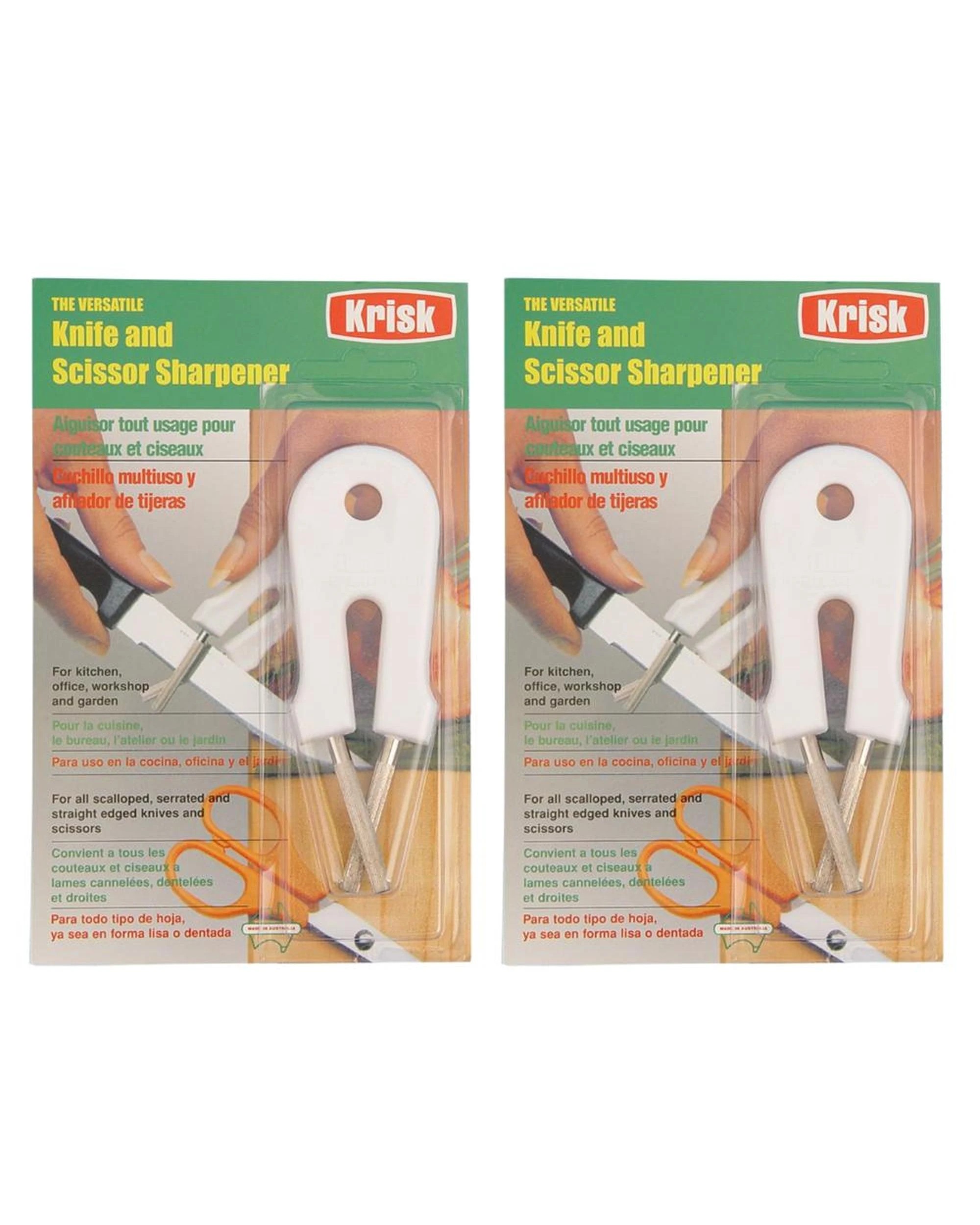 1 Krisk Knife and Scissor Sharpener White  Pack of 2, 1 of 3