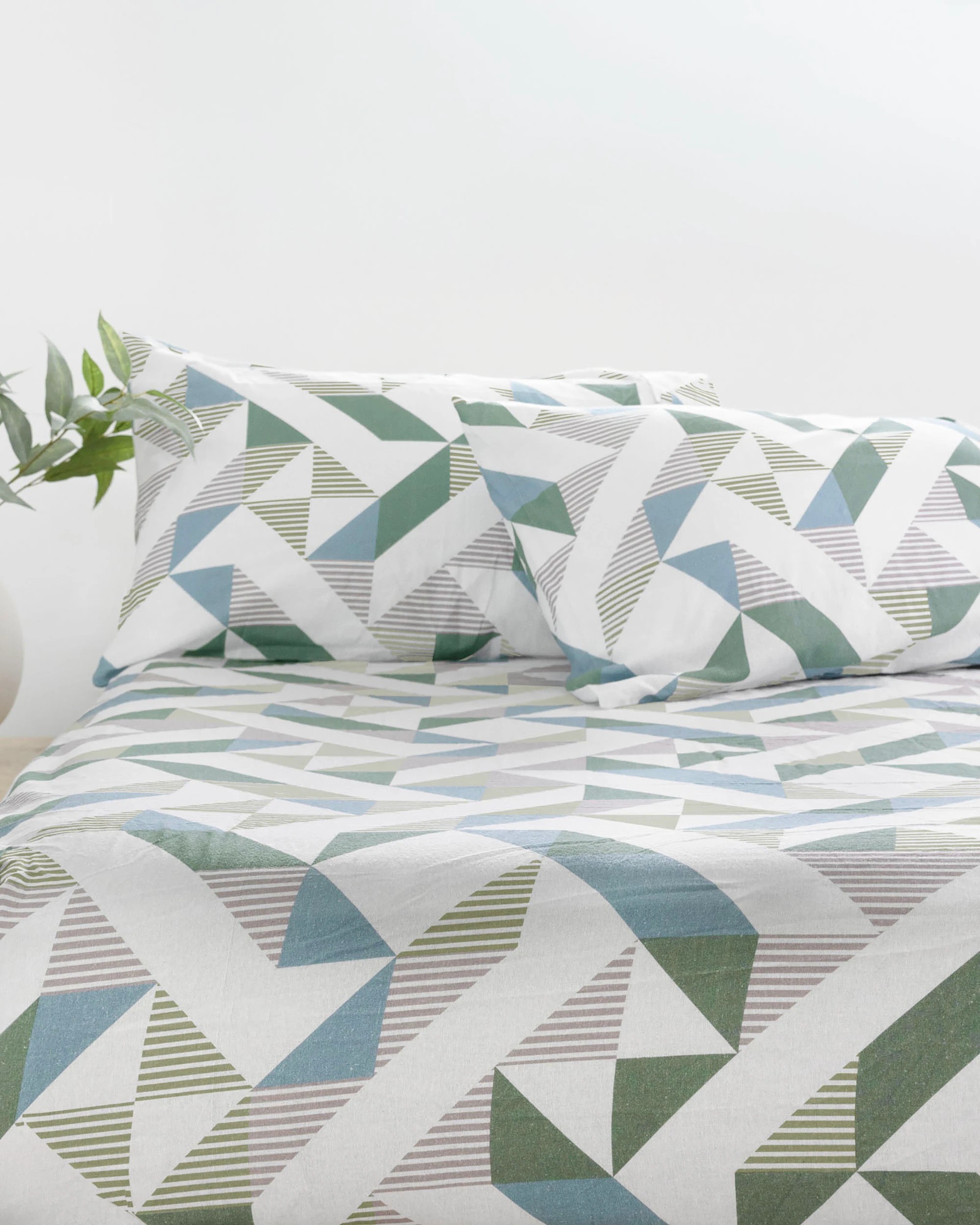 1 Bambury Onslow Brushed Cotton 160GSM Flannelette Fitted Sheet with Pillowcases - King Bed - Blue, 1 of 3