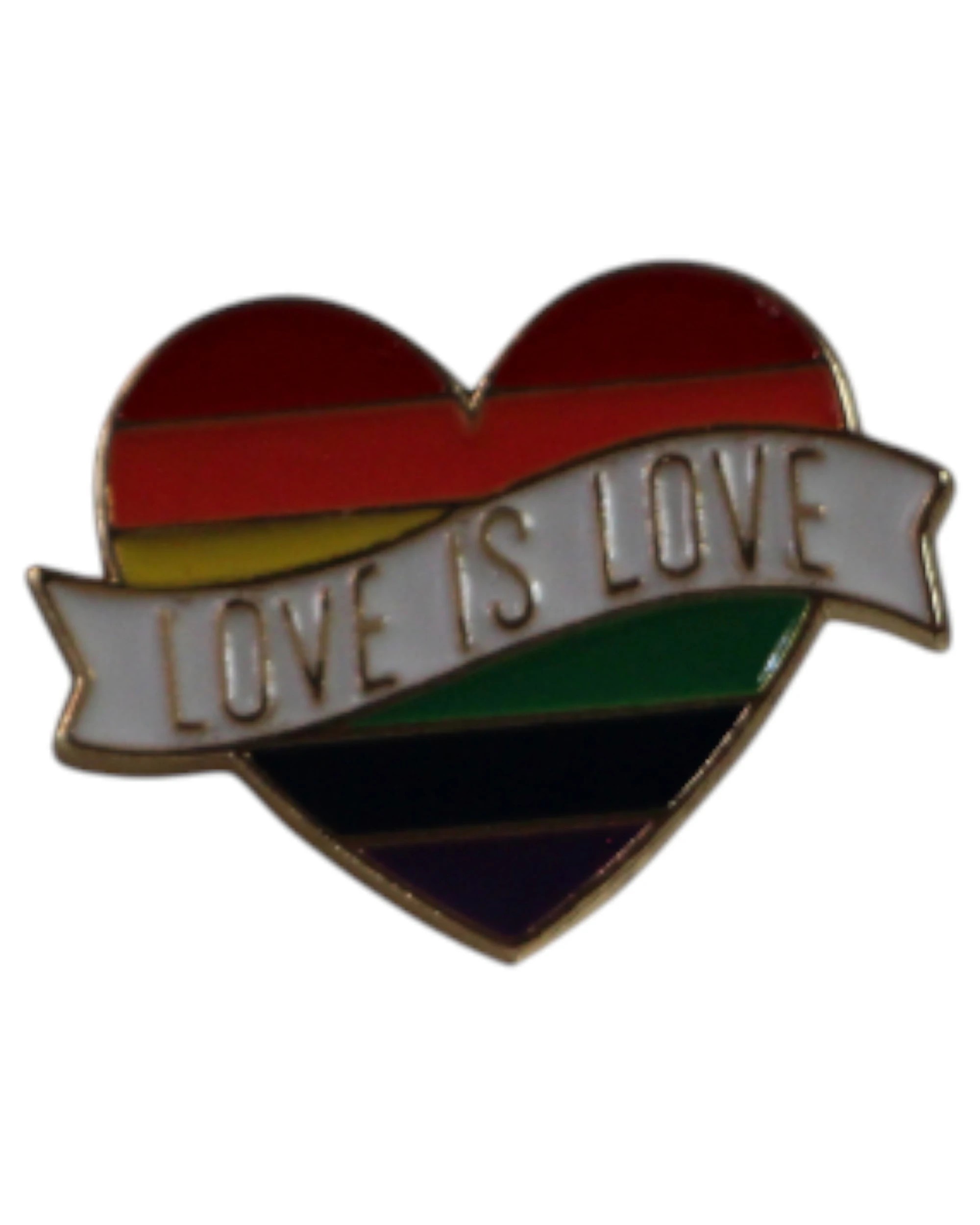 4 Zasel Rainbow Pride Love Is Love Gold Loveheart Lgbt Brooch Blazer Shirt Pin - Multi, 4 of 4