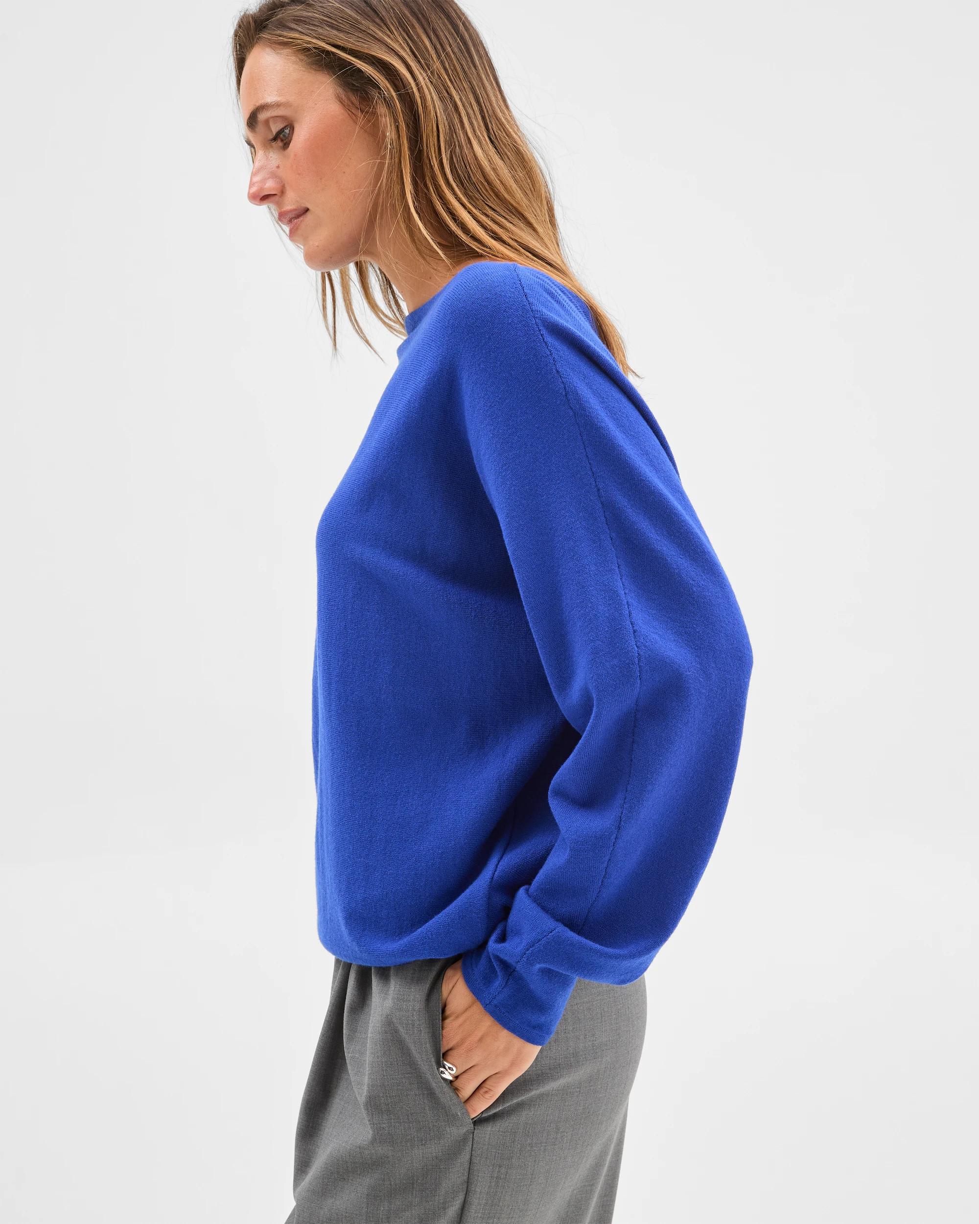 4 Preview Dolman Sleeve Boat Neck Knit Jumper COBALT, 4 of 6