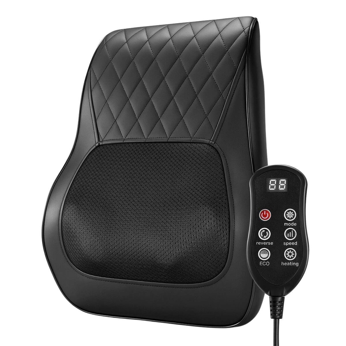 1 AUSWAY Heated Back Massager Shiatsu Neck Shoulder Lumbar Leg Body Deep Tissue Relaxing Massaging Cushion Portable, 1 of 3