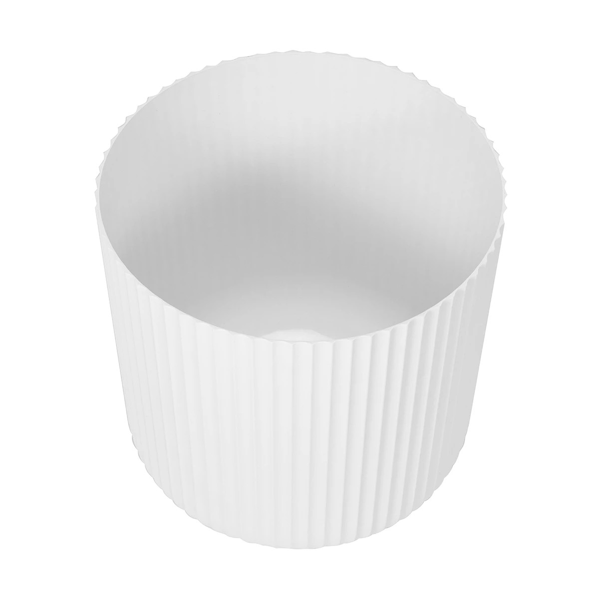 3 38cm Linear Plastic Pot - White, 3 of 5
