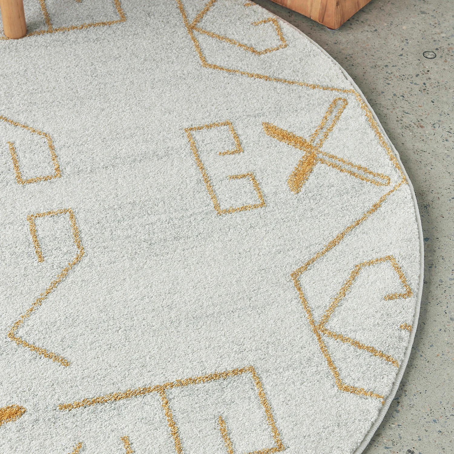 3 Common Ground Rugs Elysium Cala 150x150cm - Small Round Power Loomed Pet Friendly Rug - Natural, 3 of 5