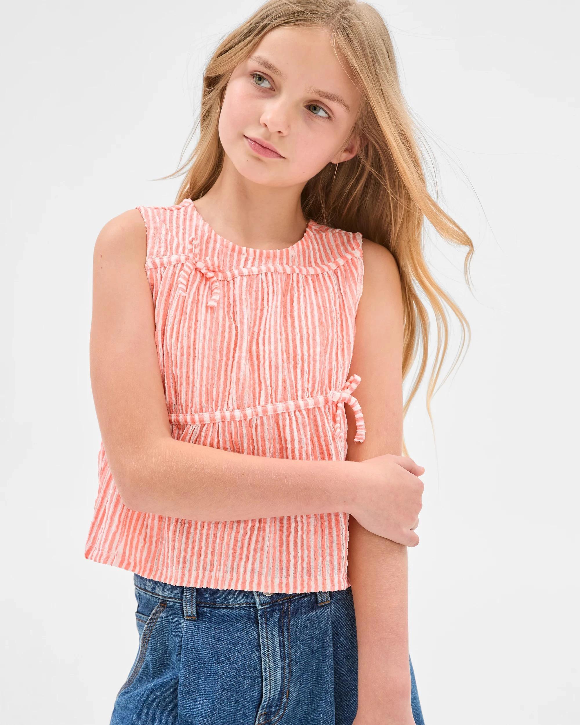 1 Target Textured Knit Bow Tank STRIPE, 1 of 6