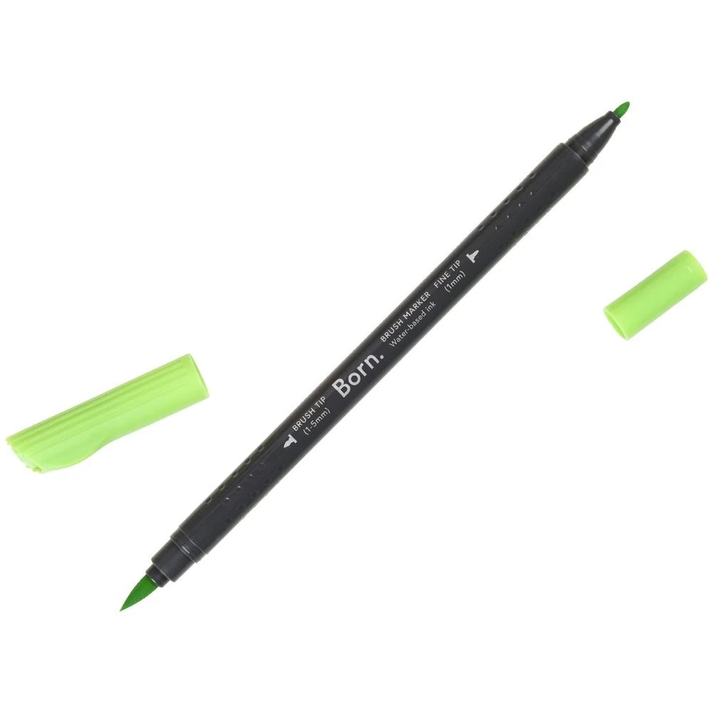 3 Born Professional Brush Dual-Tip Marker Light Green 173, 3 of 4
