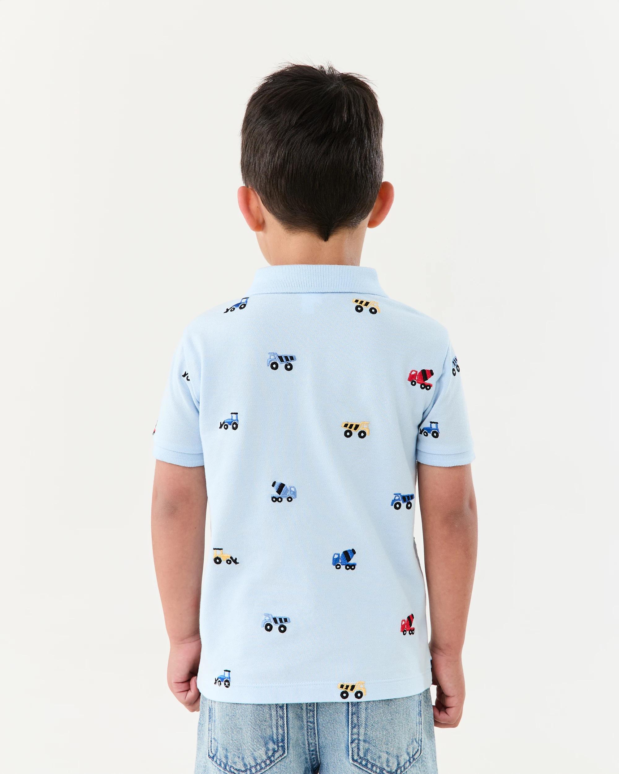 2 Embroidery Polo T-shirt Blu Digger, 2 of 7