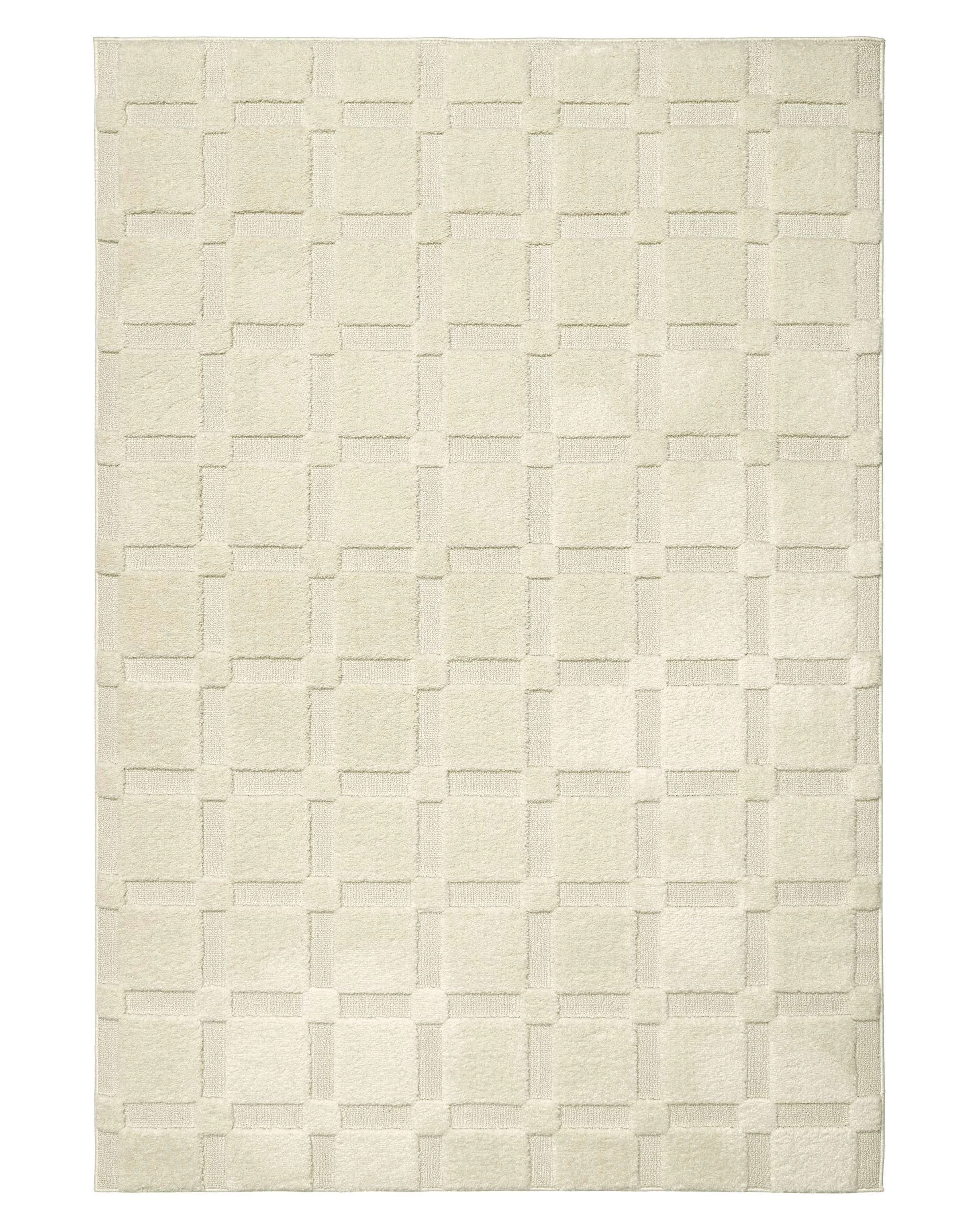 Loopsie Fuji Checkerboard Rug-290cm x 200cm - White - Kmart