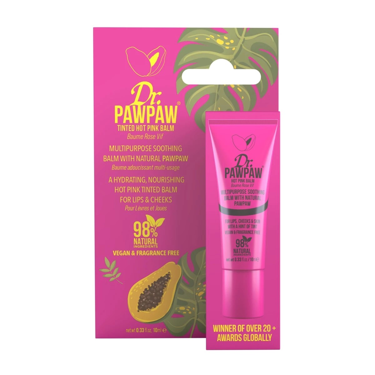 1 Dr. PAWPAW Tinted Hot Pink Lip Balm 10ml - Natural Pawpaw, 1 of 1