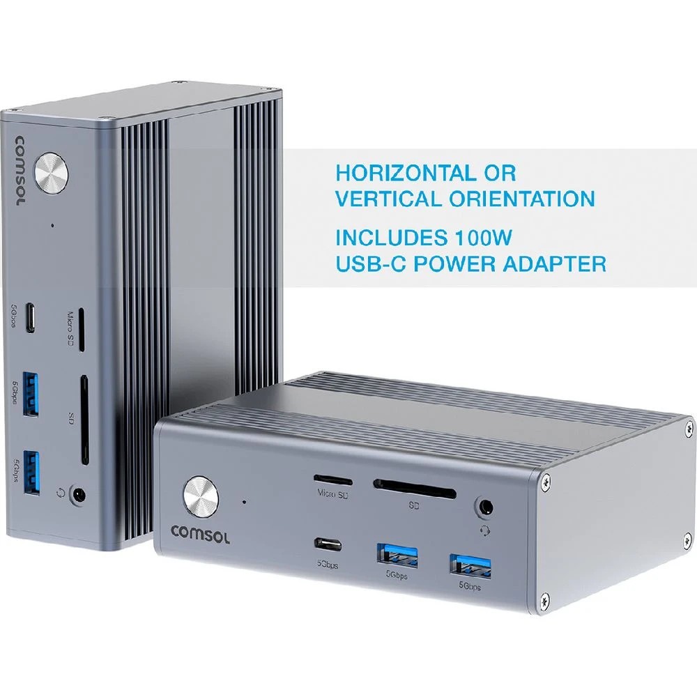 7 Comsol Dual Monitor USB-C 14 Port Docking Station, 7 of 8