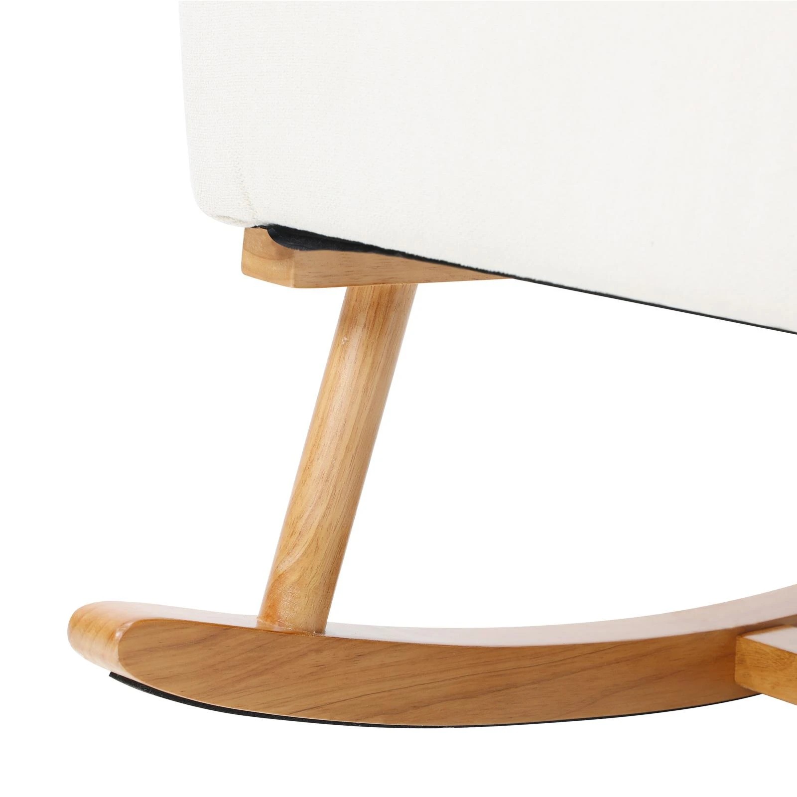 10 Oikiture Rocking Chair Nursing Armchair Linen Accent Chairs Pe Rattan
 - Beige, 10 of 10