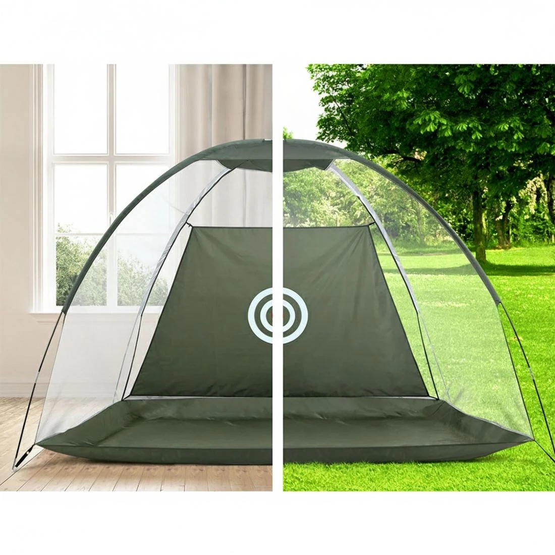 5 Everfit 3M Golf Practice Net Portable Training Aid Driving Target Tent Green - Black, 5 of 6