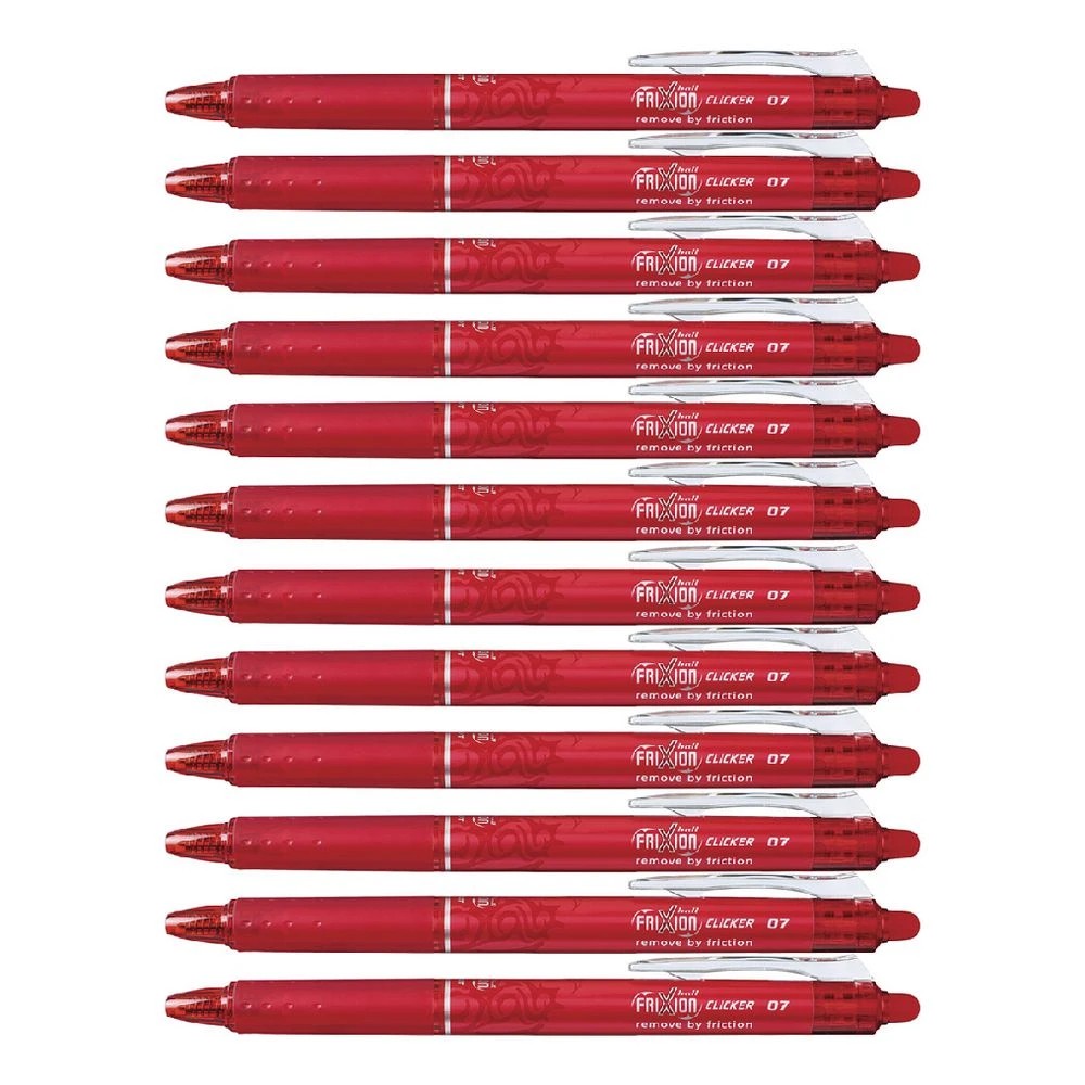 3 PILOT Frixion Clicker Erasable Gel Pen 0.7mm Red 12 Pack, 3 of 3