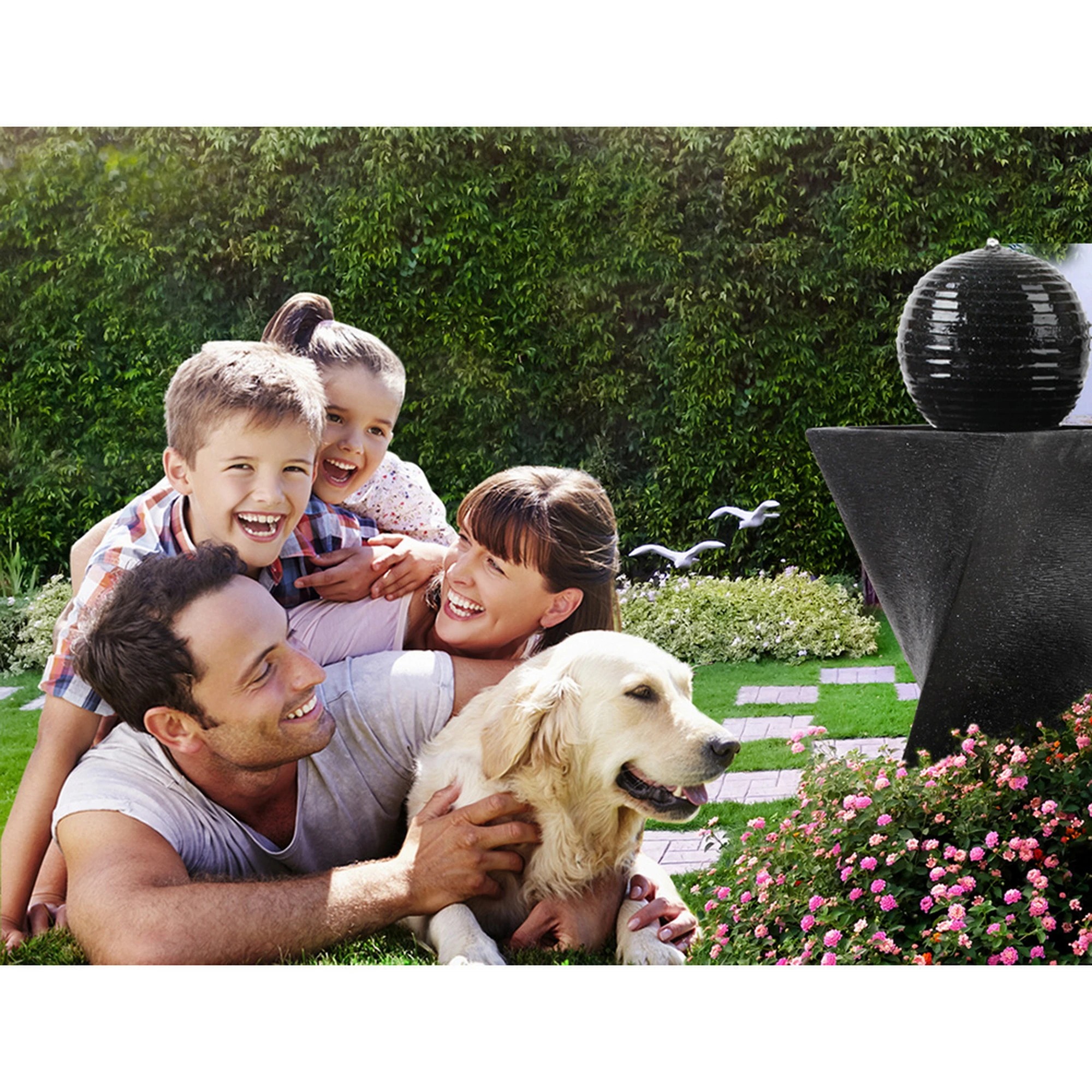 10 Gardeon Solar Water Feature Twisted Fountain LED Light Bird Bath 85CM - Black, 10 of 10