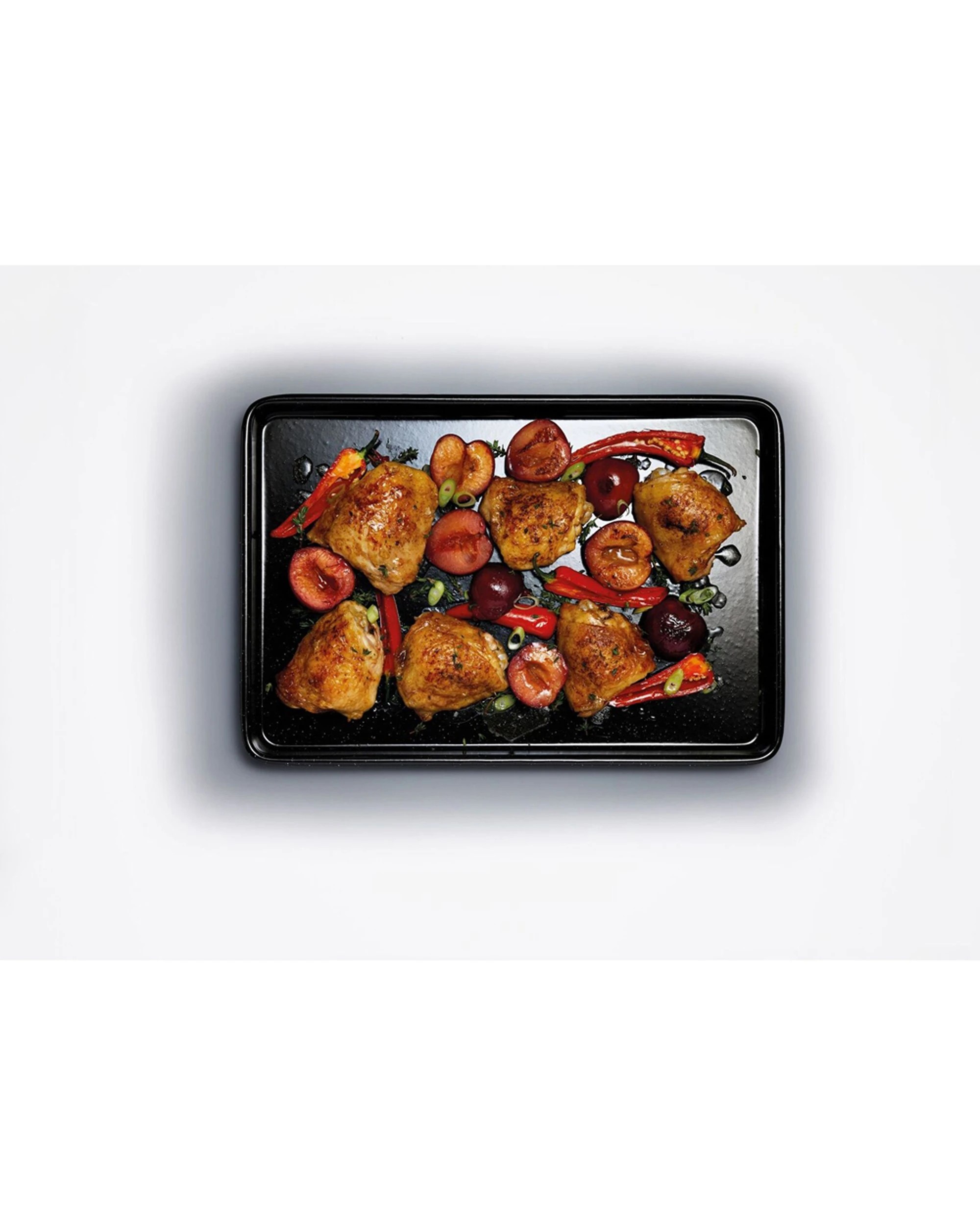 2 MasterCraft Pro Vitreous 39x27cm Enamel Rectangle Baking Tray - Black, 2 of 5