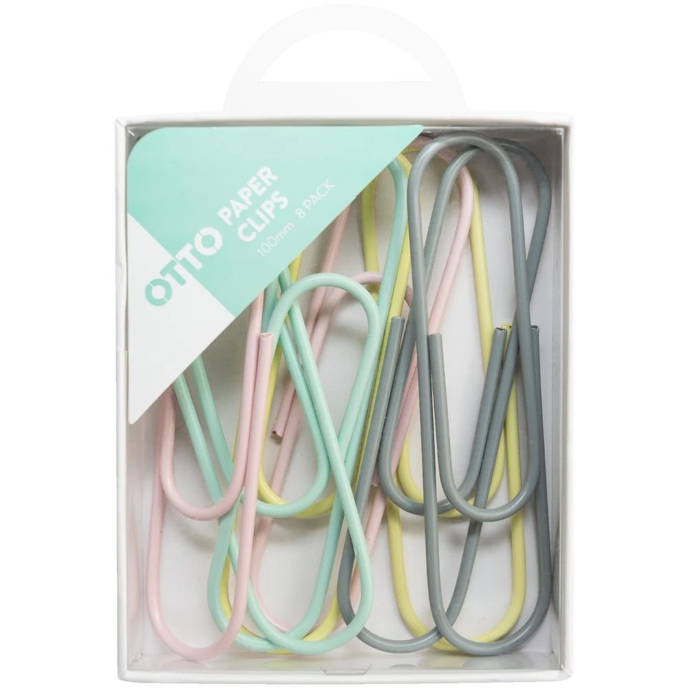 2 Otto Paper Clips 100mm 8 Pack Pastel, 2 of 3