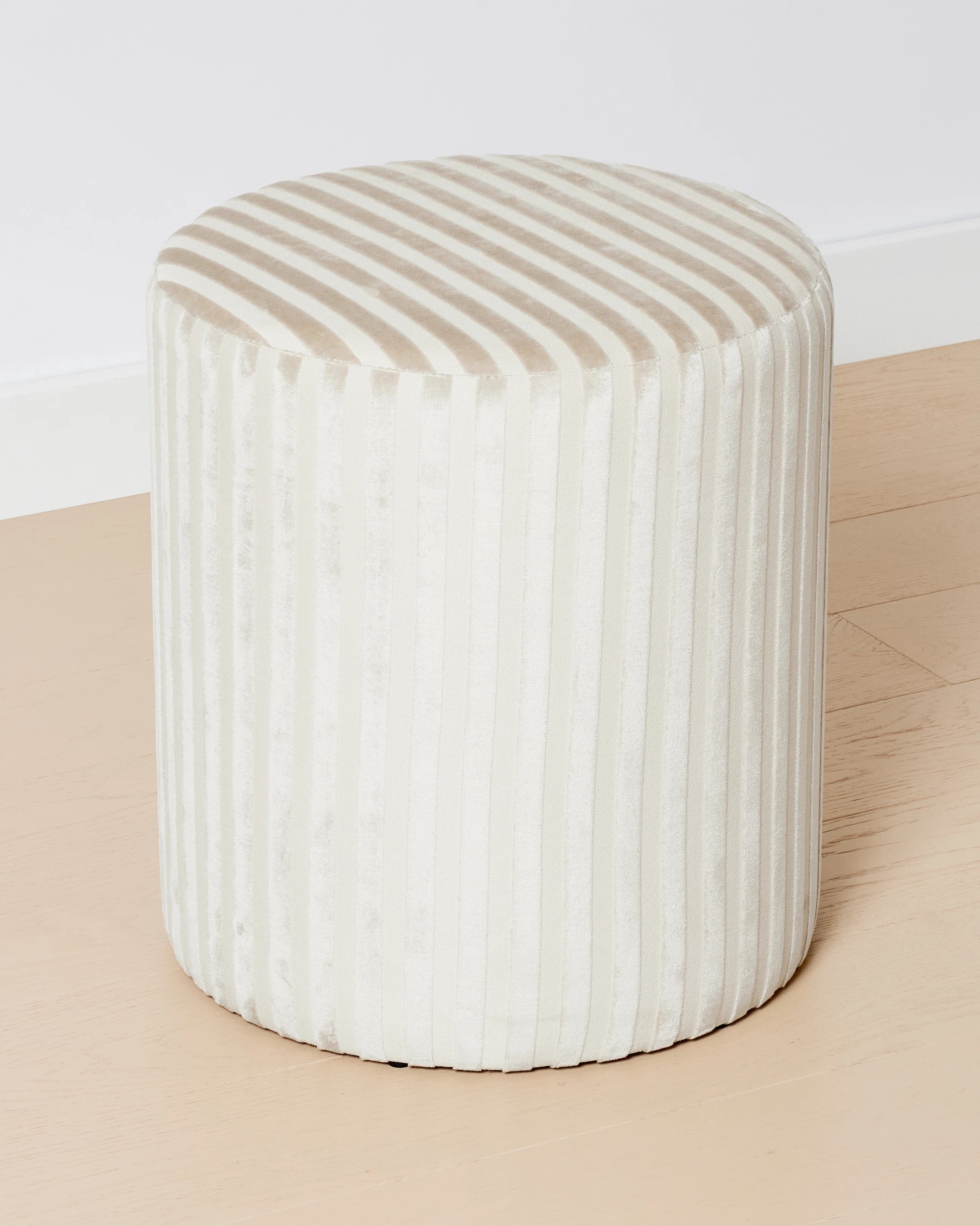 2 White Stripe Ottoman, 2 of 5
