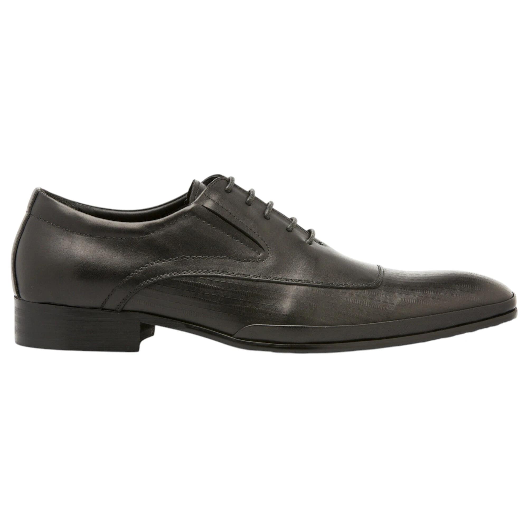 2 Zasel Mens Cammus Dress Leather Lace Ups Work Formal Wedding Casual Shoes BLACK, 2 of 3