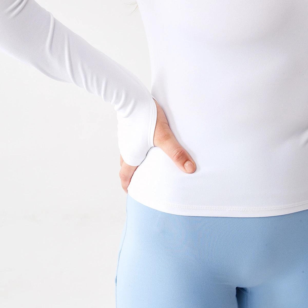 8 Active Womens Long Sleeve Ultrasoft Top WHITE, 8 of 9
