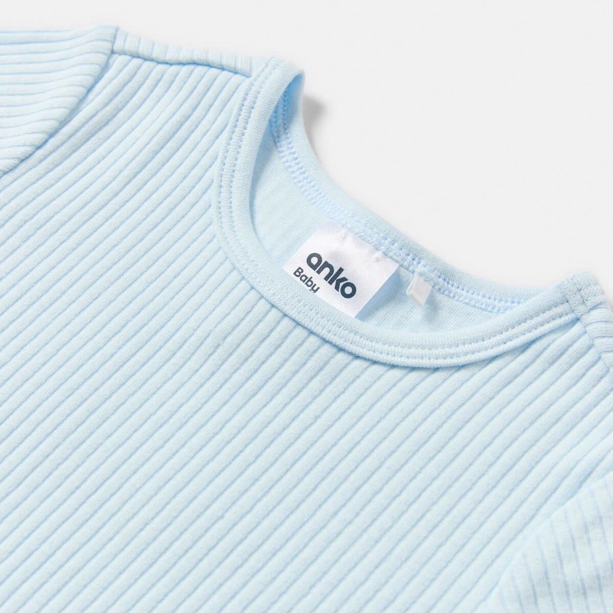 6 3 Pack Short Sleeve Rib Bodysuits ICE BLUE 3PK, 6 of 8