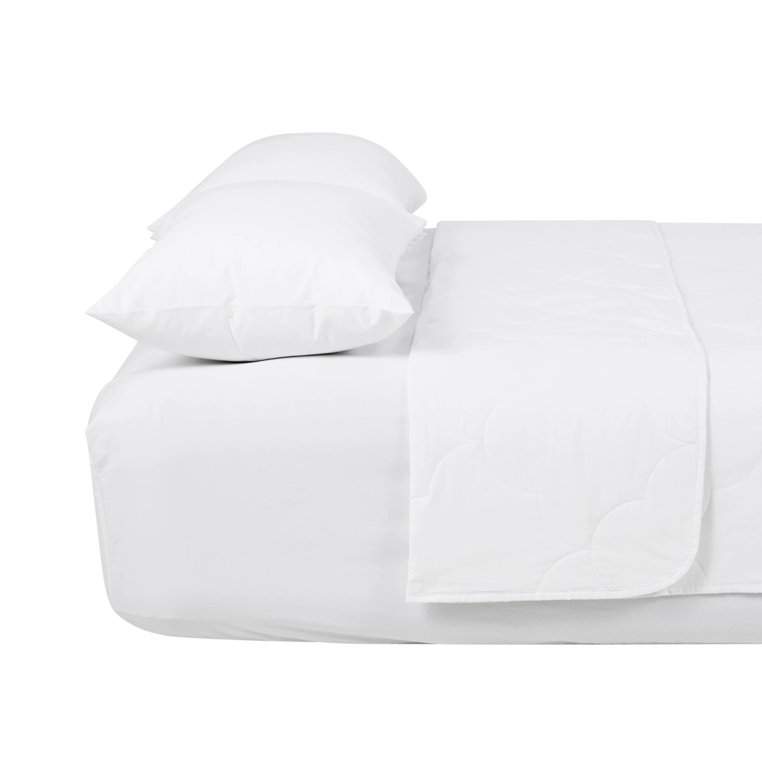 4 Low Warmth Summer Cotton Quilt - Queen Bed, White, 4 of 4