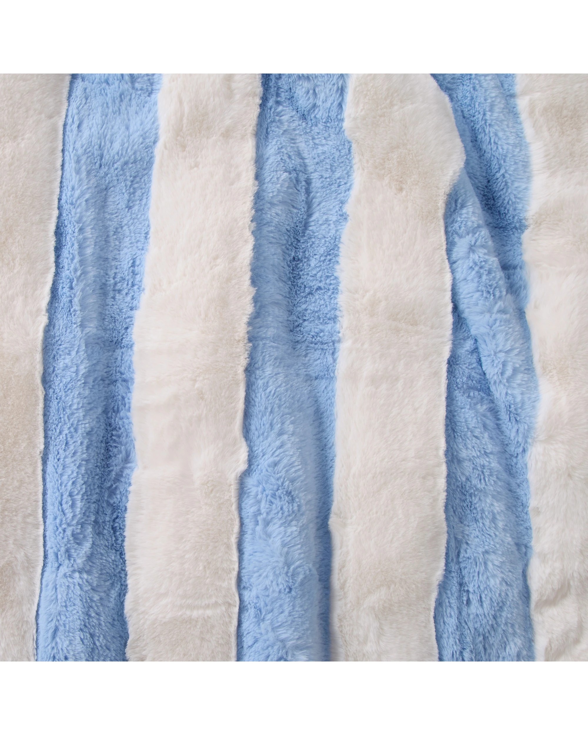 3 Dreamaker Denver Carved Stripe Faux Fur Throw 180x200cm - Sky, 3 of 8