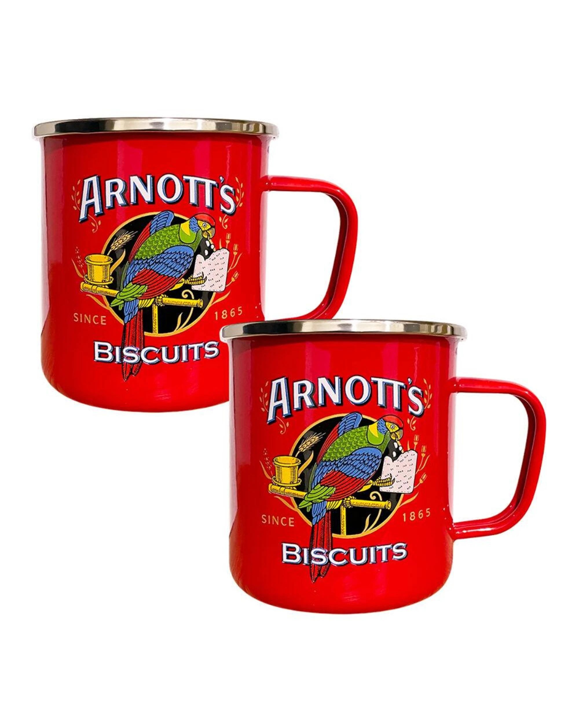 1 Rojo Arnotts Tea Enamel Mug 450ml Set of 2 - Red, 1 of 2