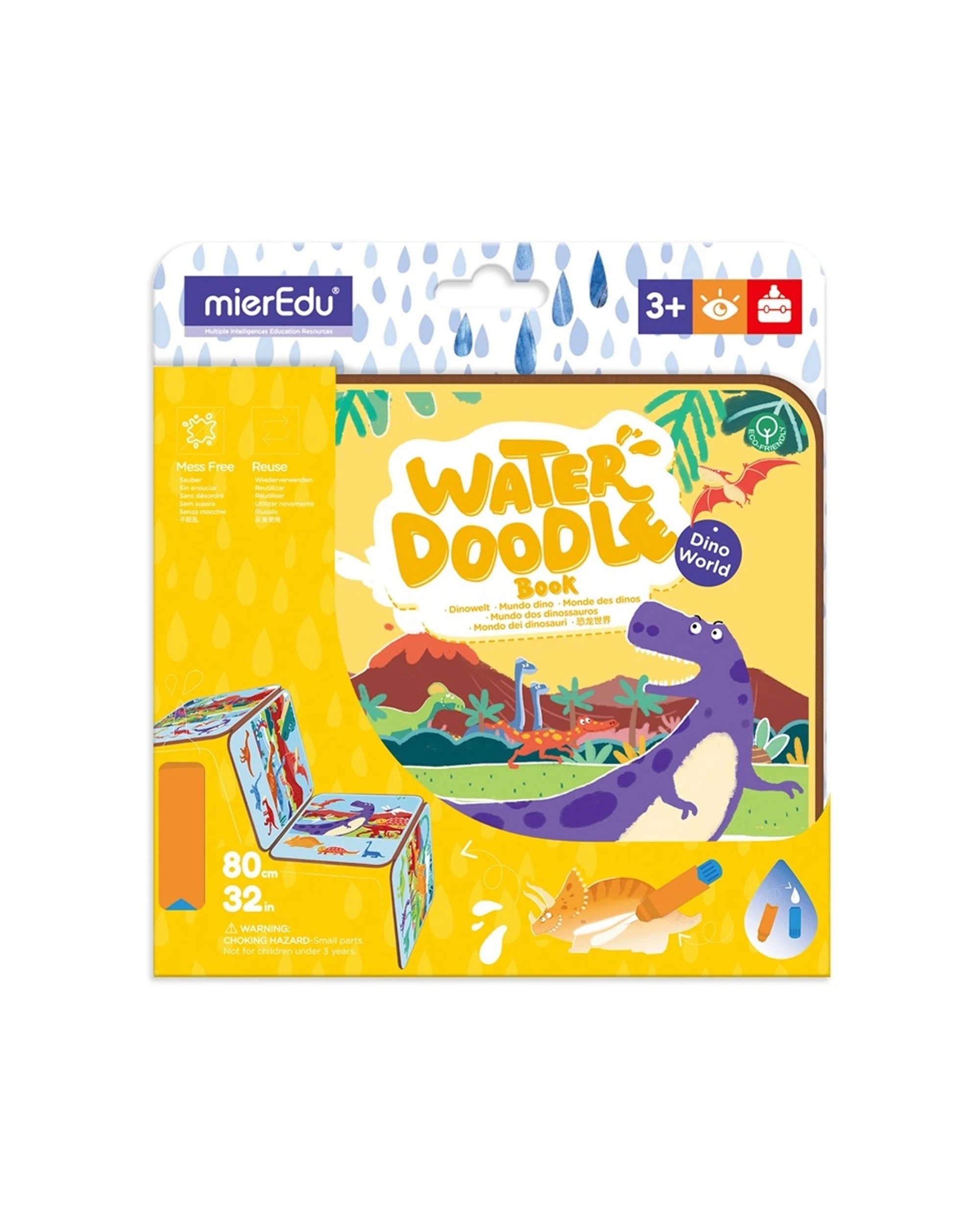 1 Mieredu Water Doodle Book Dino World Reusable Kids Colouring Learning, 1 of 3